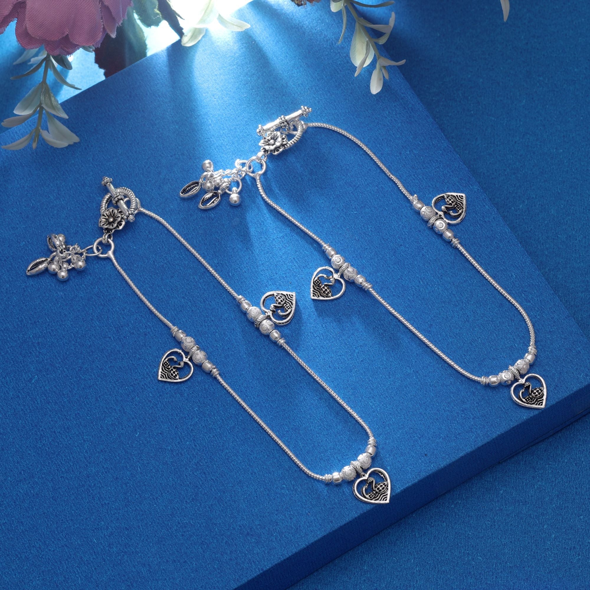Silver Oxidised Anklet – Tribal Craftsmanship
