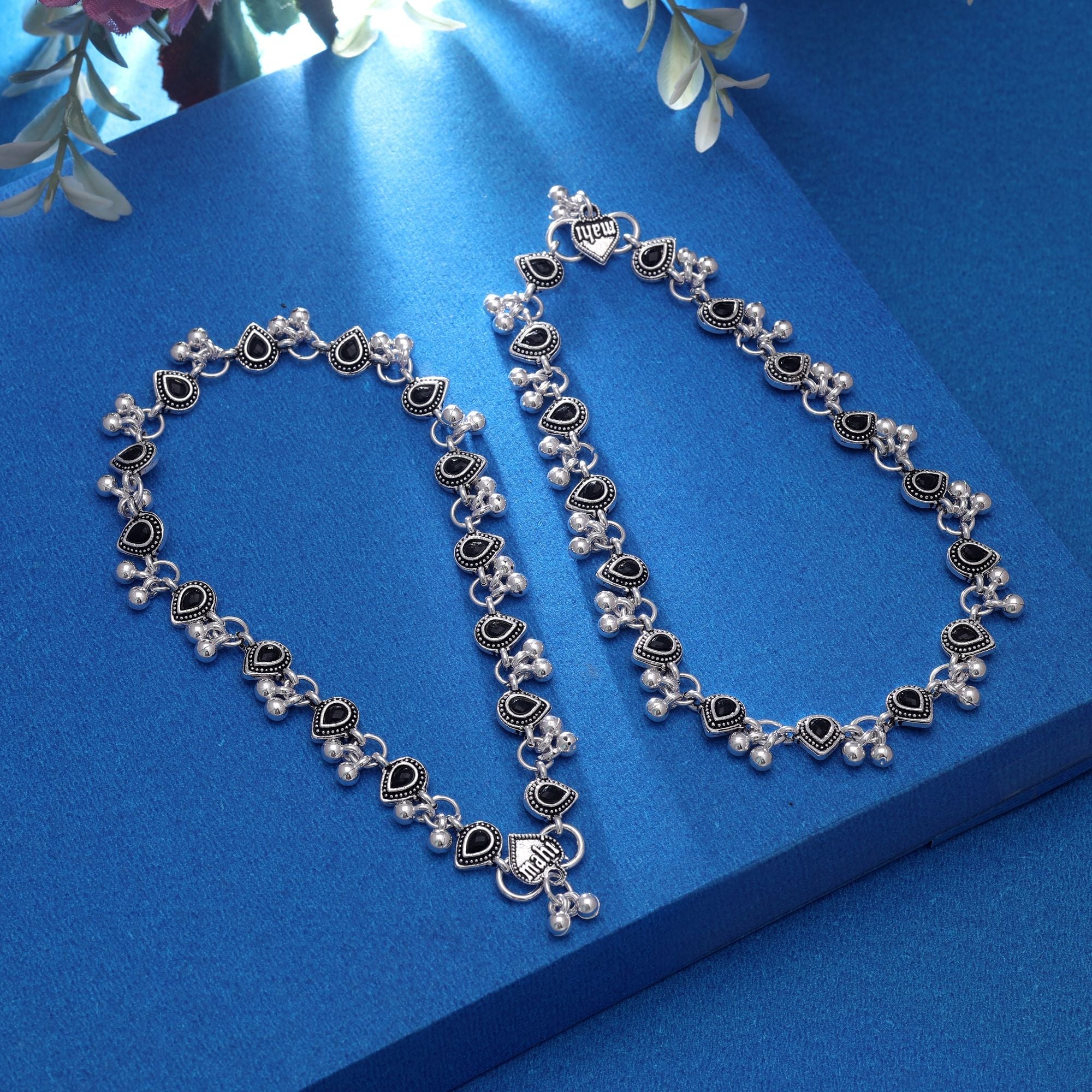 Black Oxidised Anklet – Ethnic Statement