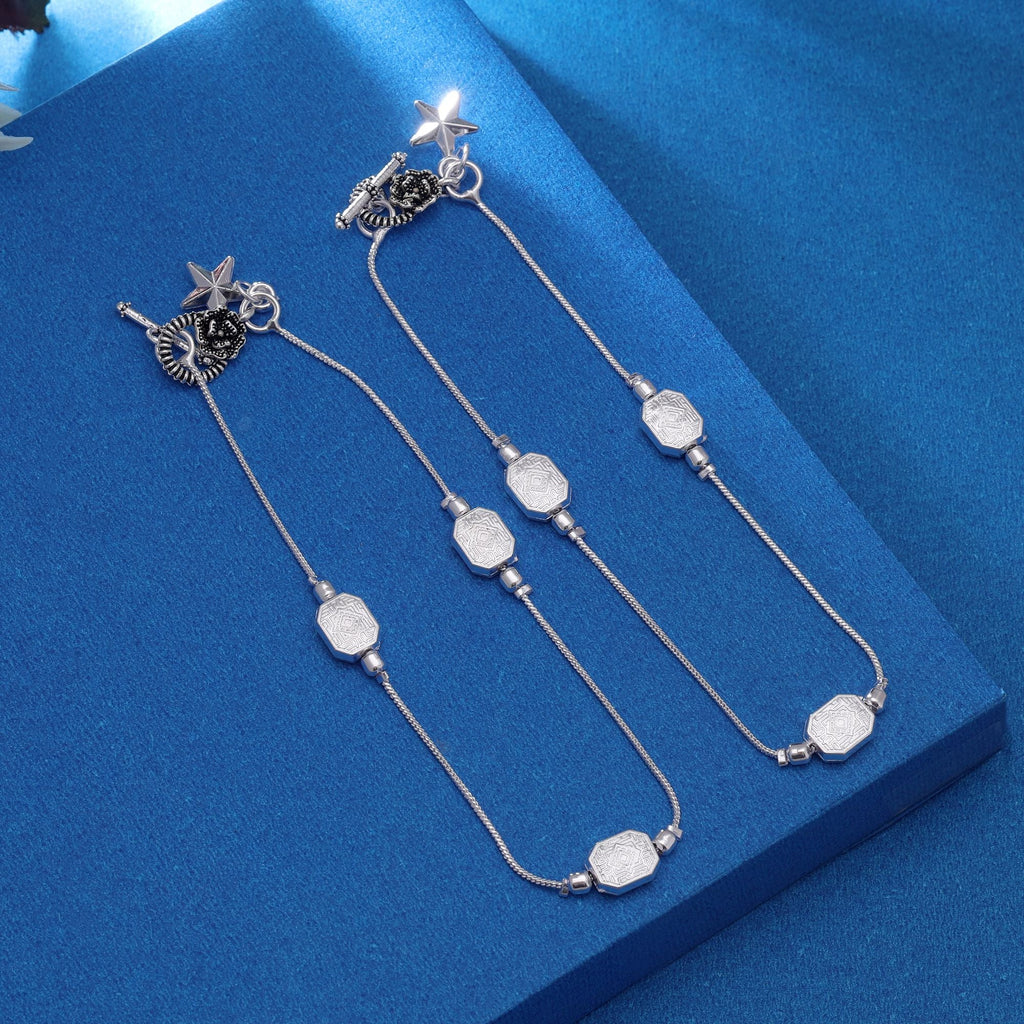 Silver Oxidised Anklet – Festive Wear