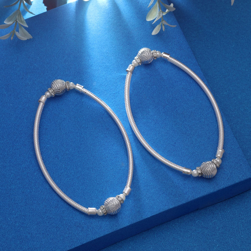Silver Oxidised Anklet – Handmade Jewellery