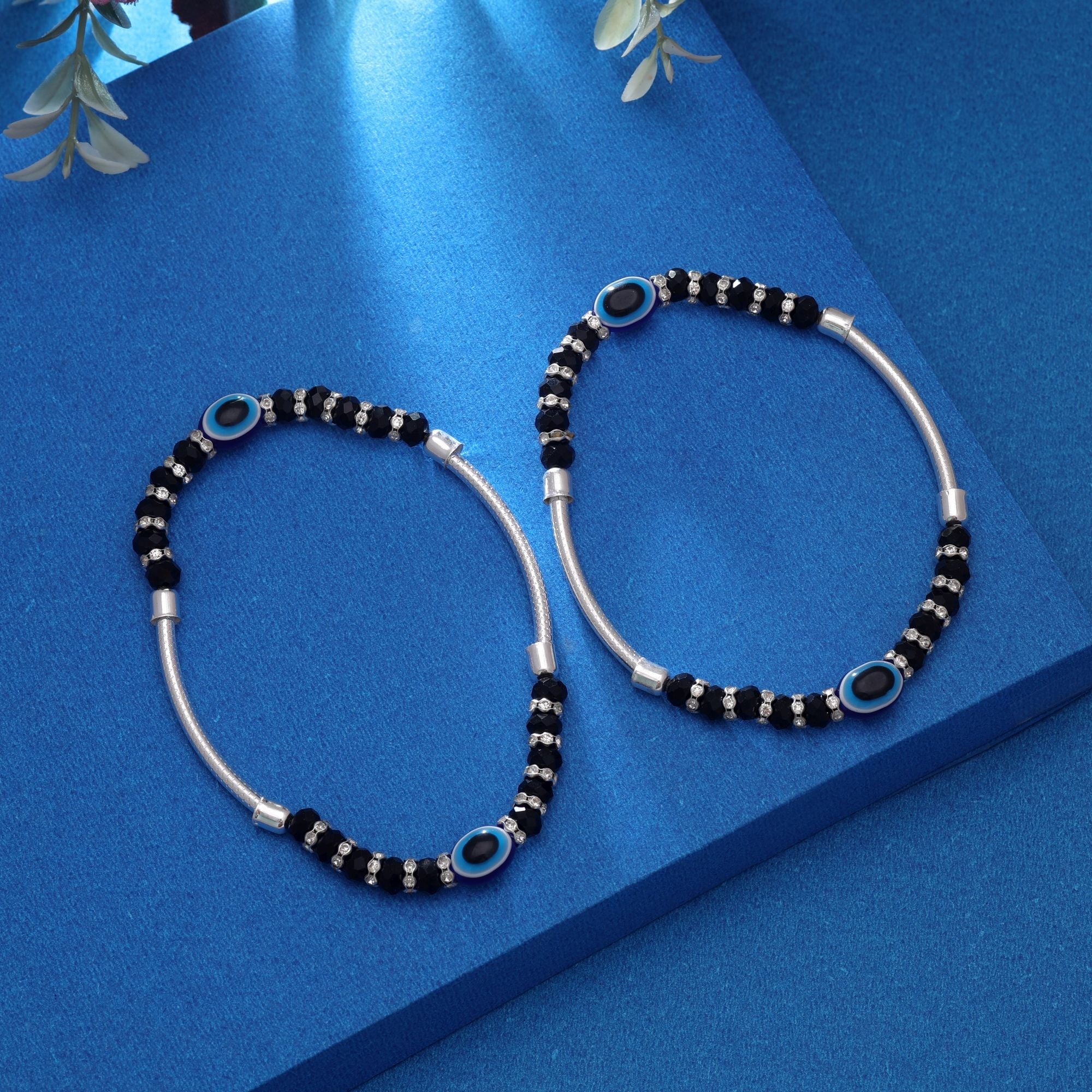 Blue Oxidised Anklet – Traditional Design
