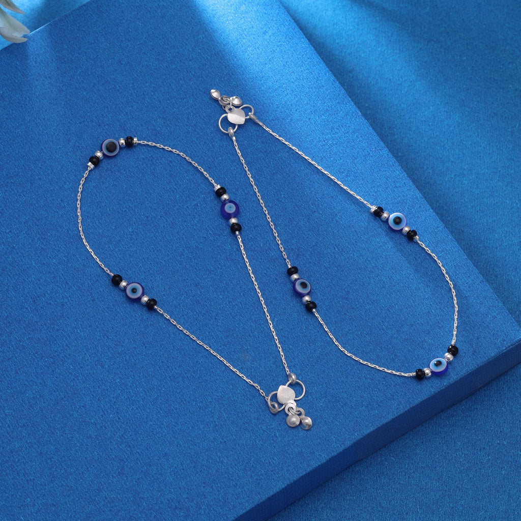 Blue Oxidised Anklet – Ethnic Detailing