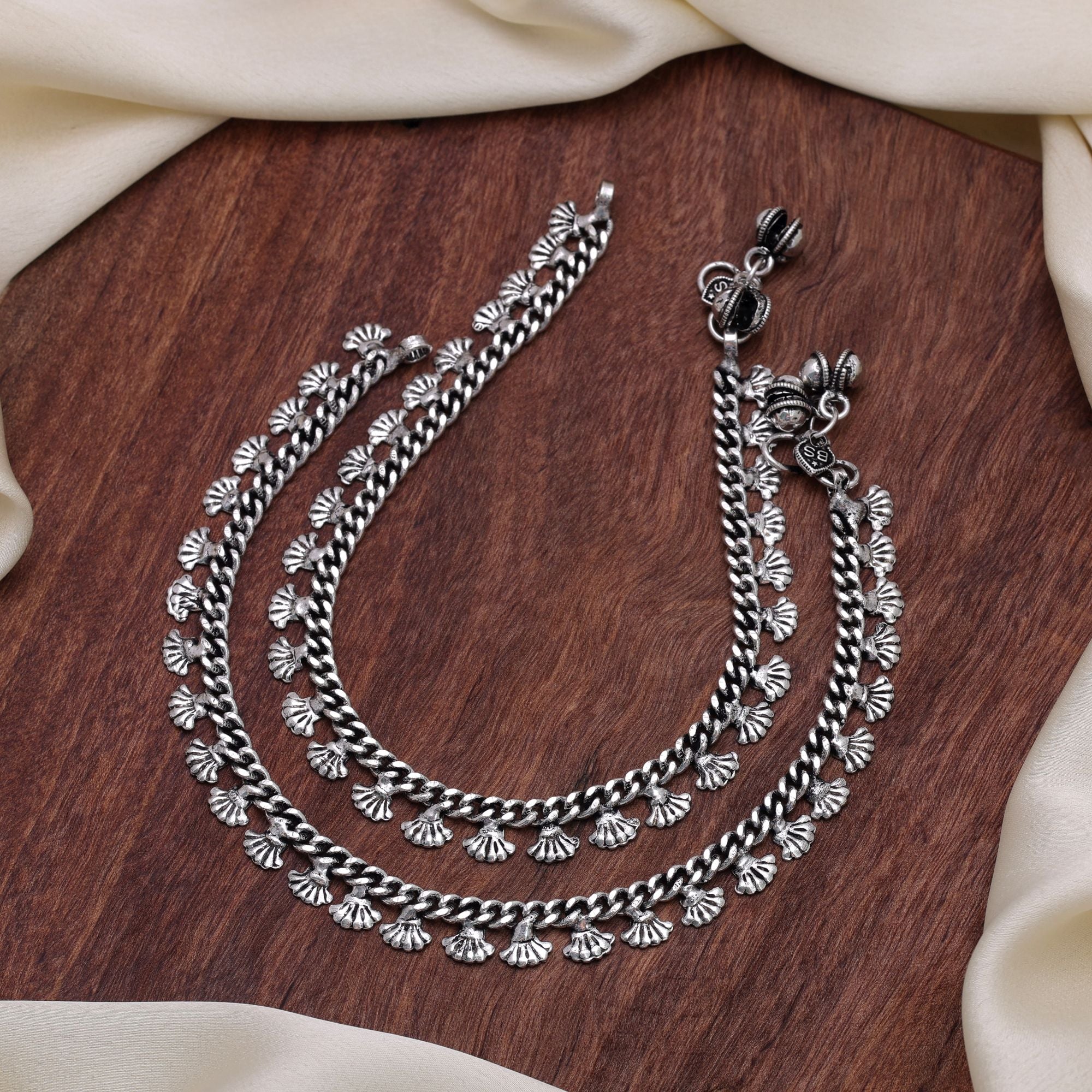 Silver Color Oxidised Anklet Designer Fashion Look