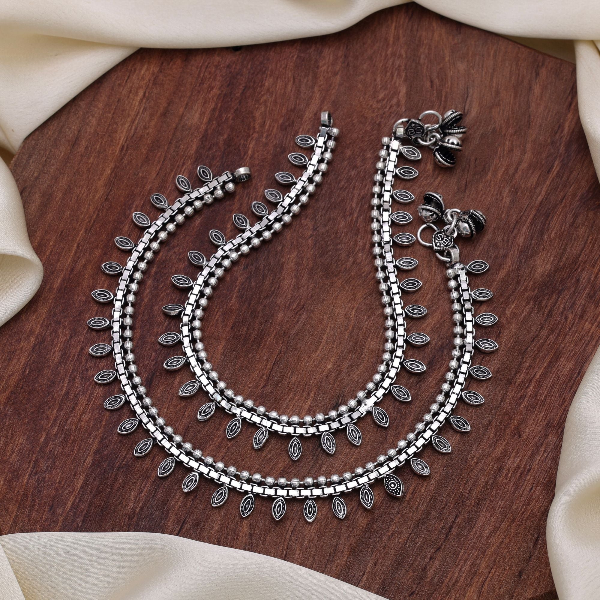 Silver Color Oxidised Anklet Ethnic Jewelry Style