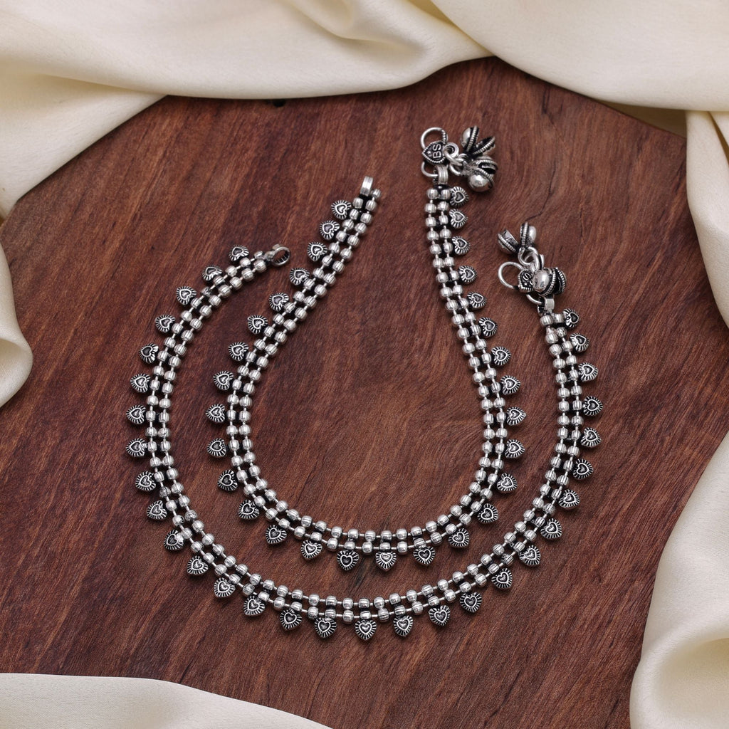 Silver Color Oxidised Anklet Traditional Fashion Style
