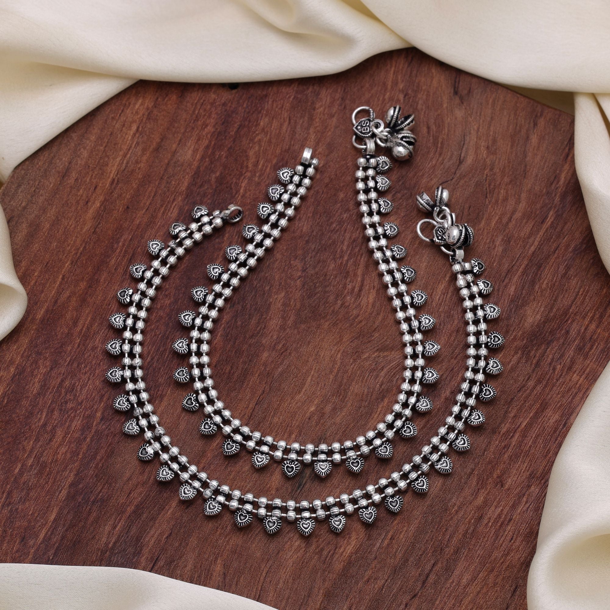 Silver Color Oxidised Anklet Traditional Fashion Style