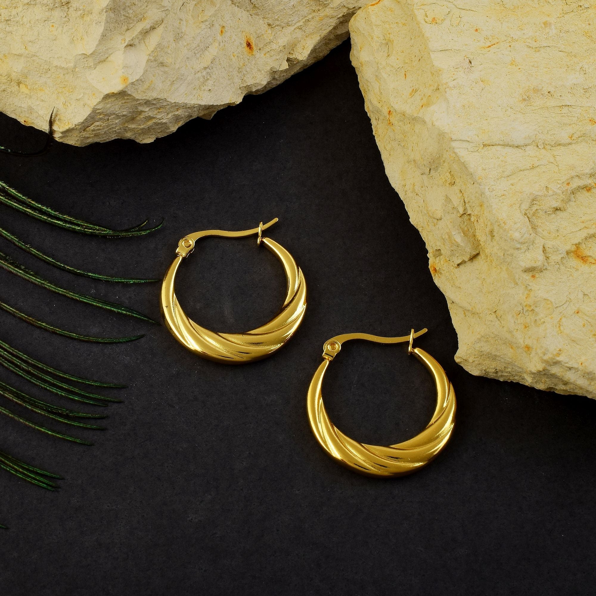 Stylish Gold Color Anti Tarnish Earrings Perfect for Festivals, Engagements, and Bridal Jewelry