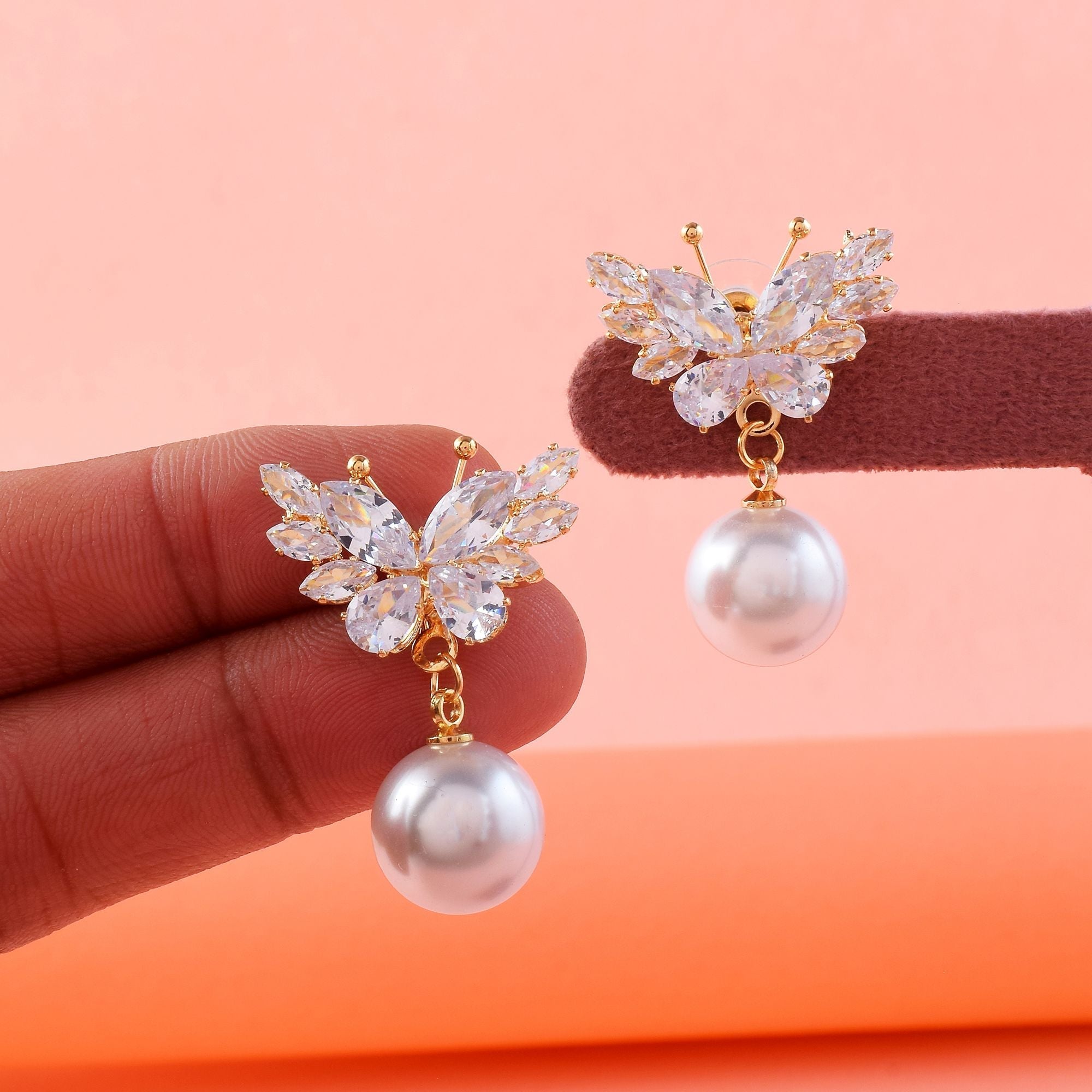 Elegant White Color Anti Tarnish Earrings Designed for Festivals, Parties, and Indian Ethnic Dressing