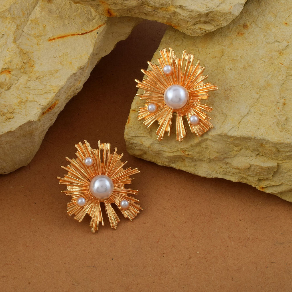 Beautiful Gold Color Anti Tarnish Earrings Crafted with Exquisite Handmade Work for Women’s Fashion