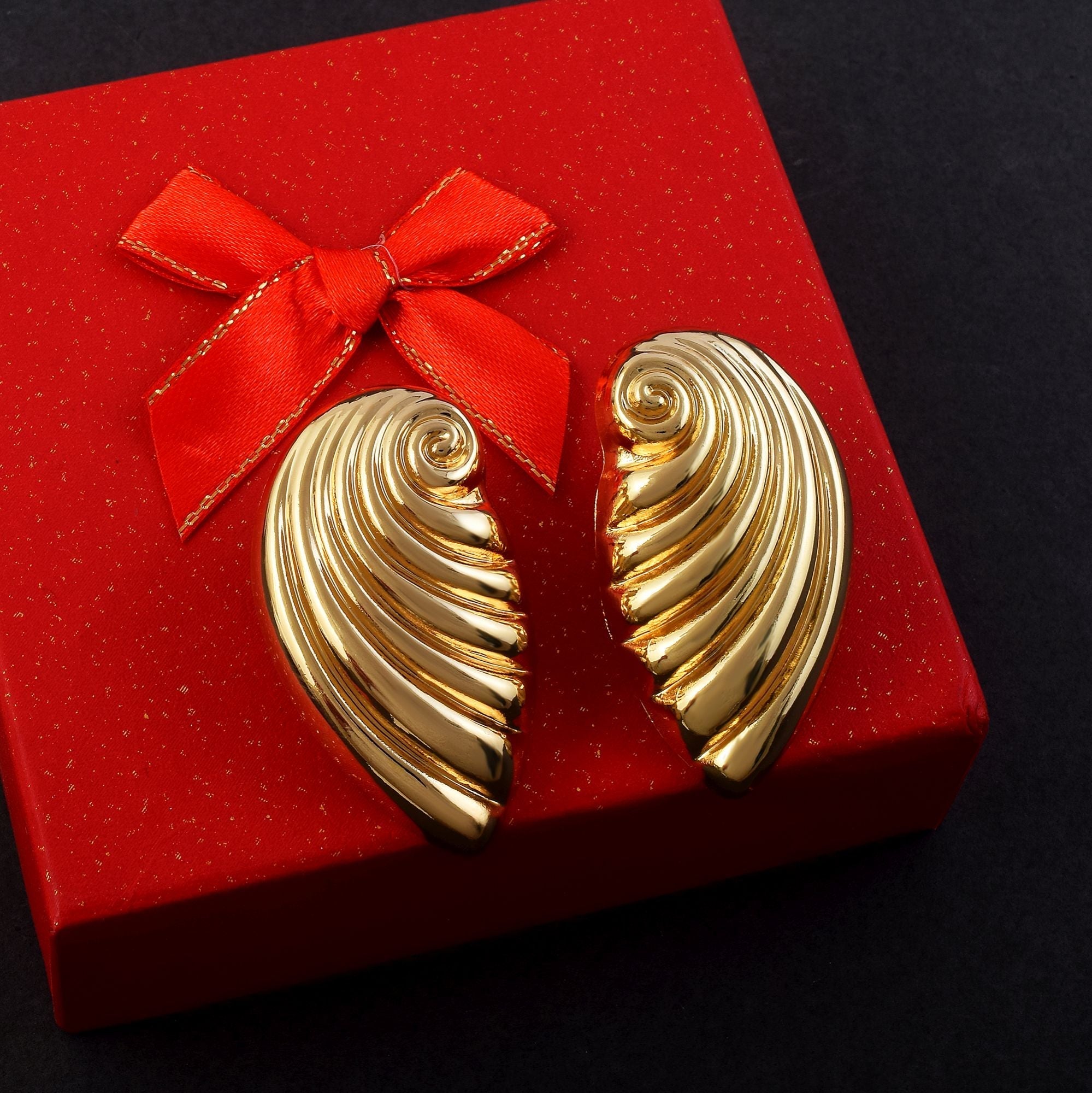 Attractive Gold Color Anti Tarnish Earrings Designed with Traditional Craftsmanship for Bridal Wear