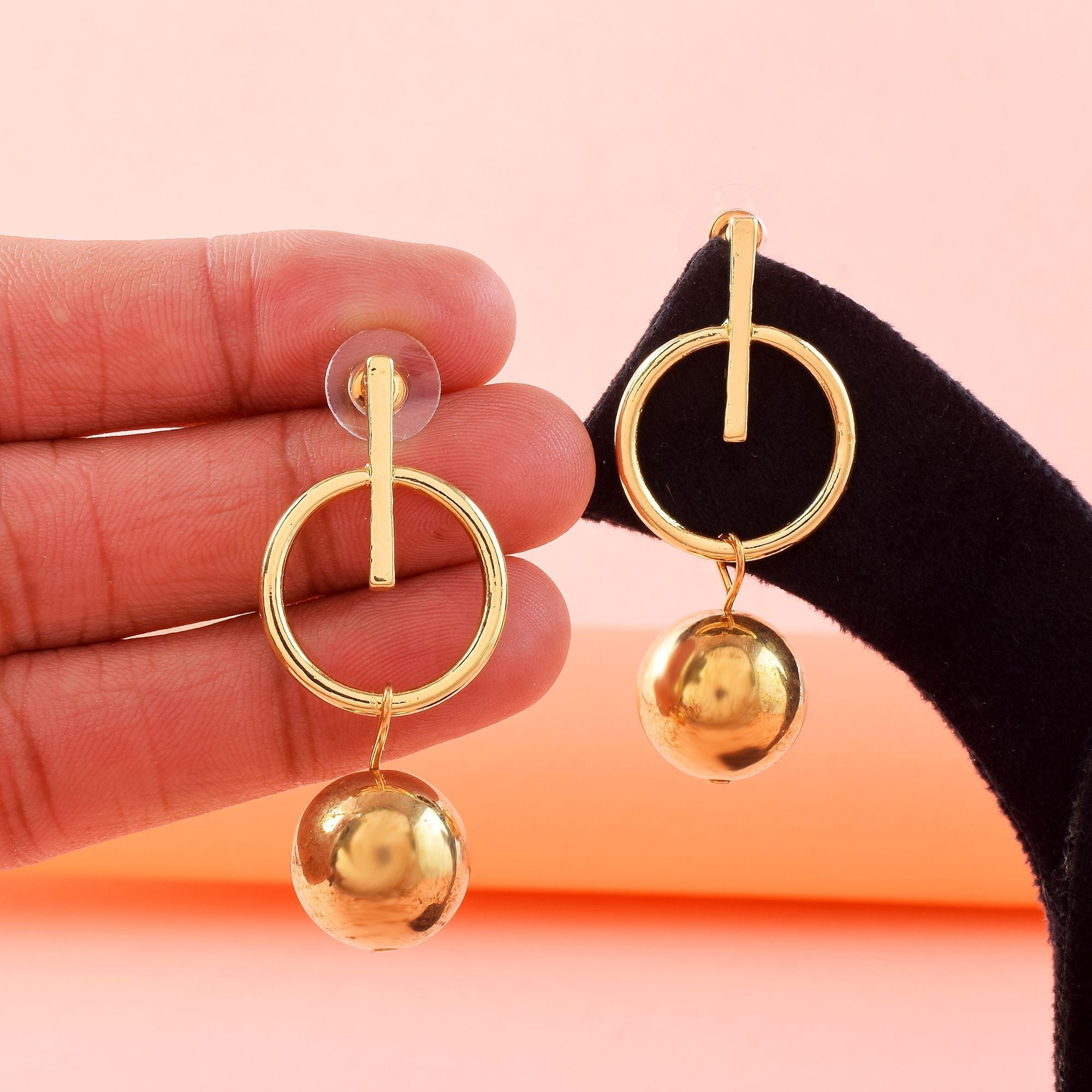 Stylish Gold Color Anti Tarnish Earrings Designed for Women’s Weddings, Parties, and Ethnic Outfits