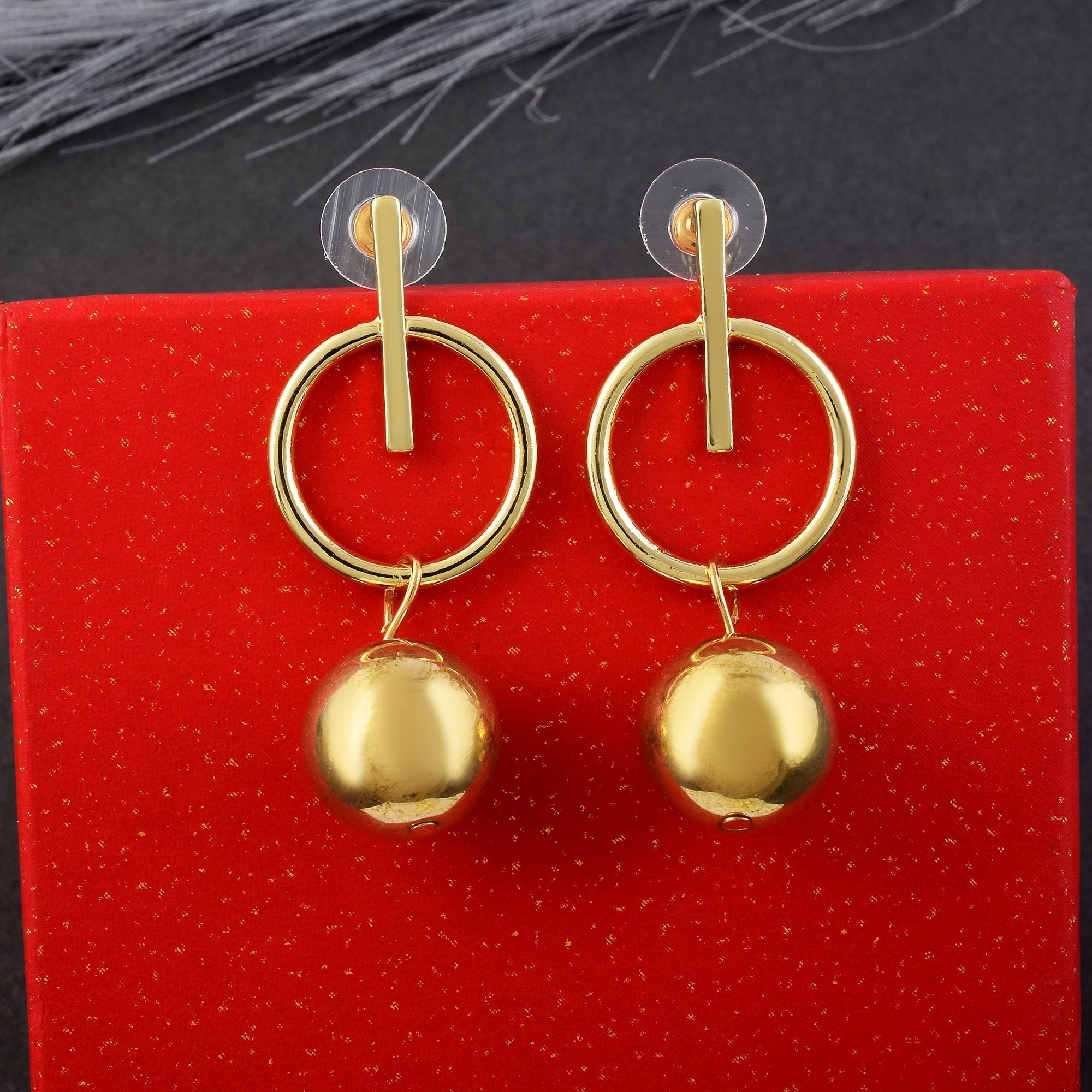 Stylish Gold Color Anti Tarnish Earrings Designed for Women’s Weddings, Parties, and Ethnic Outfits