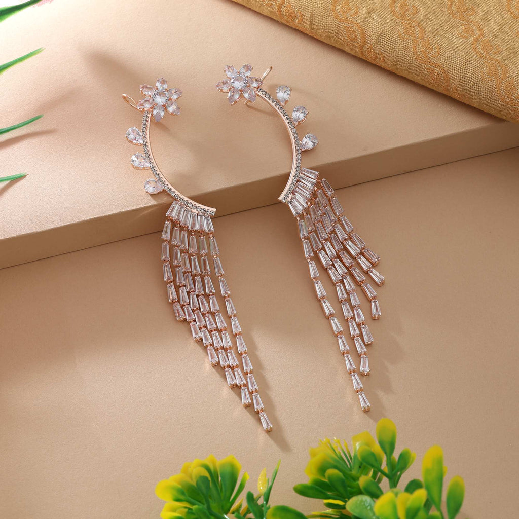 White Color Earrings With Pearl Embellishments Ideal For Ethnic Festive Look