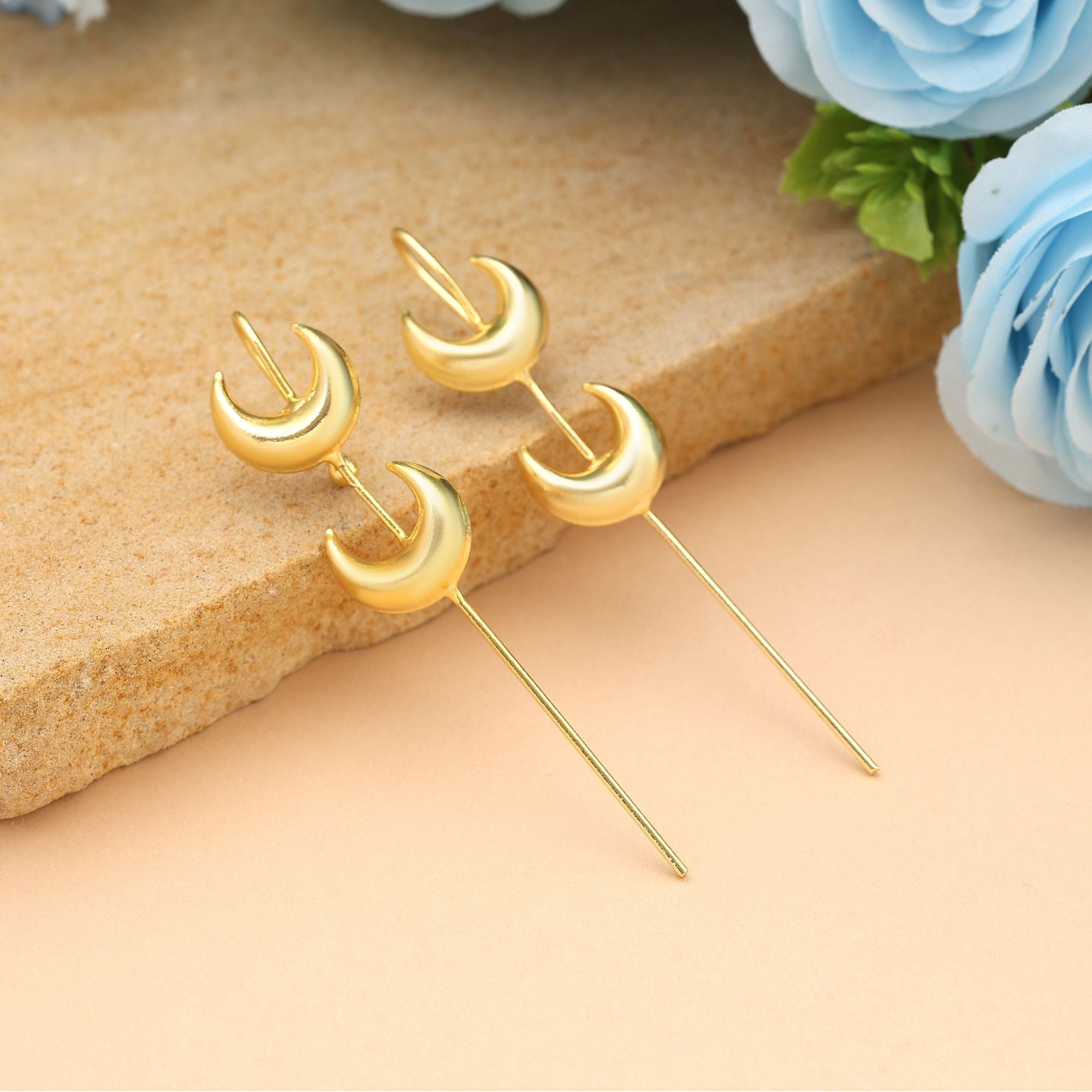 Gold Color Earcuff Created To Elevate Ethnic Ensembles With Refined And Graceful Detailing