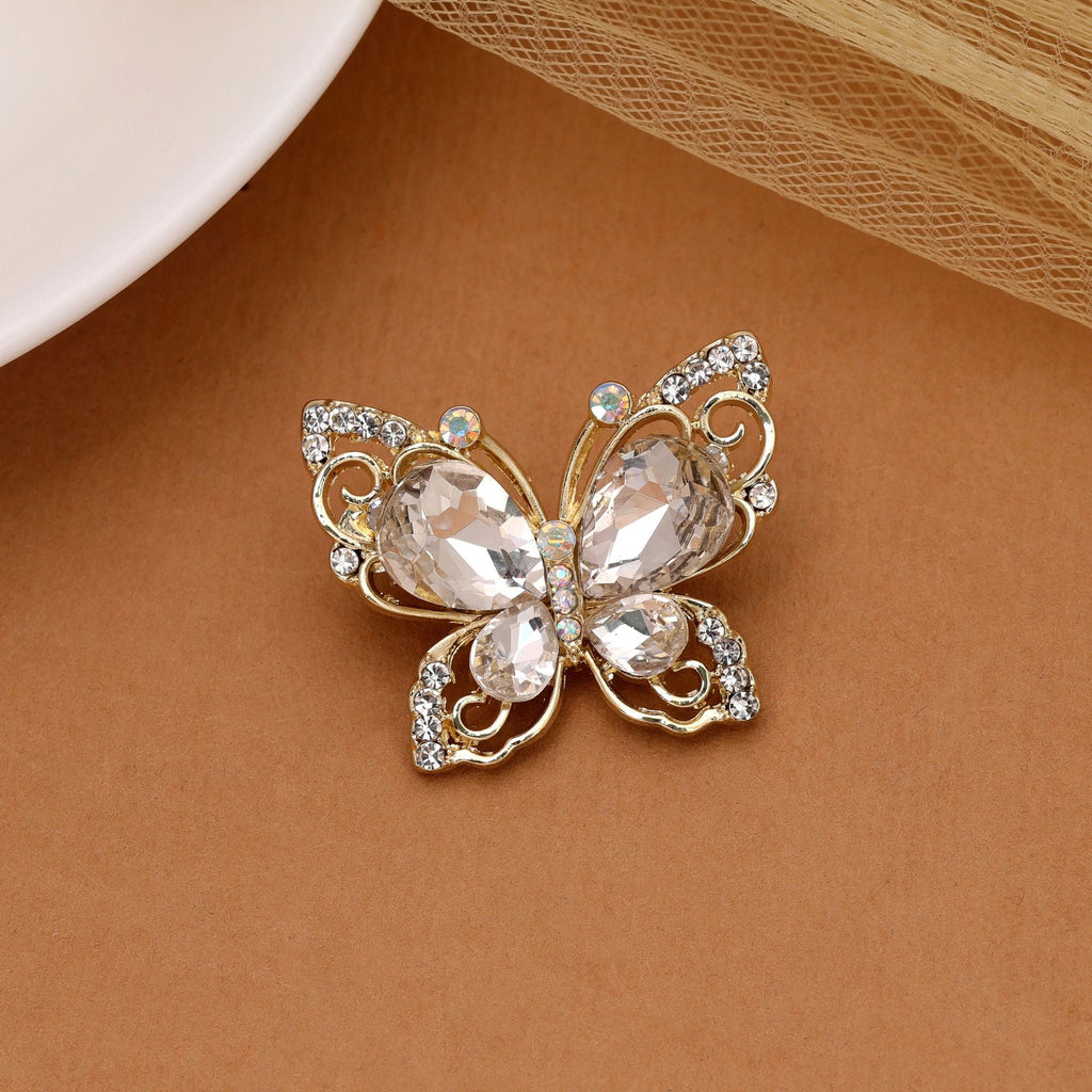 White Color Butterfly Design Brooch Elegant Fashion