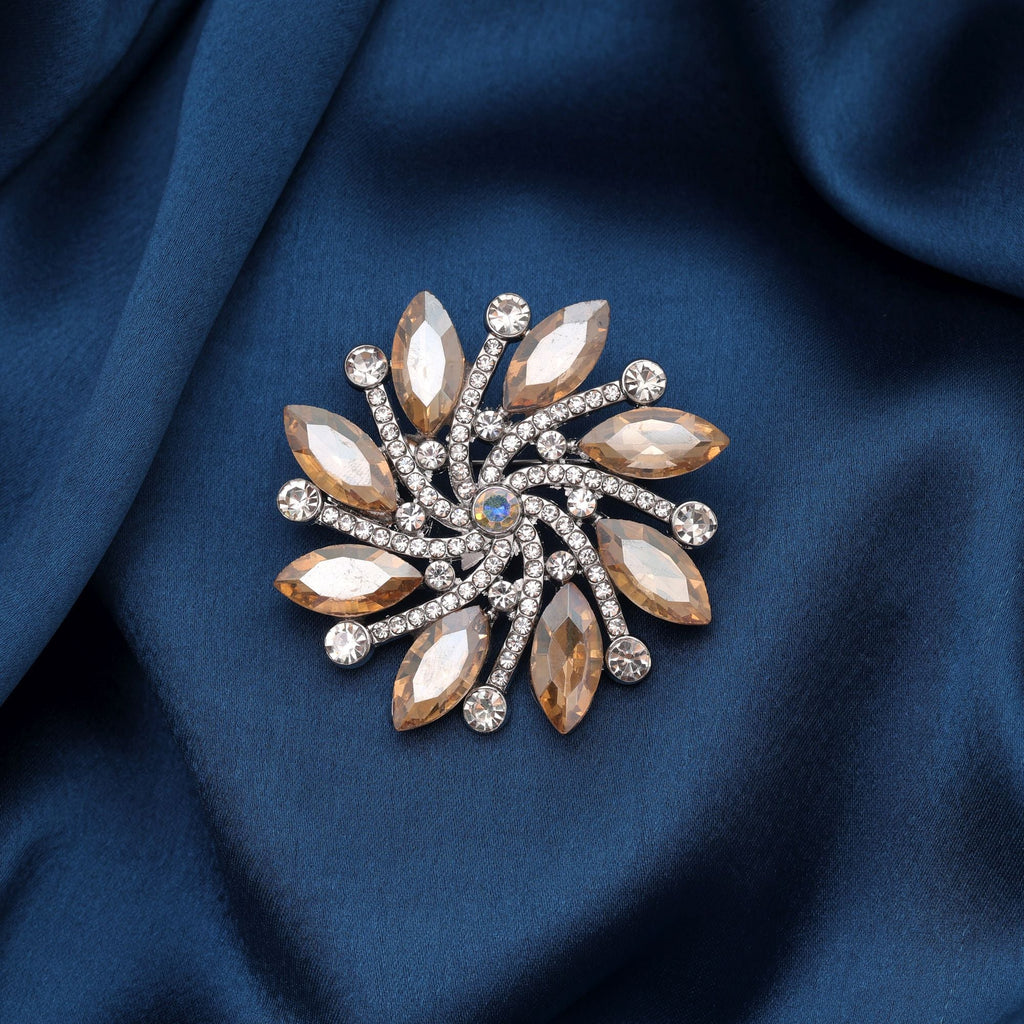 Light Yellow Color Floral Design Brooch Trendy Style
