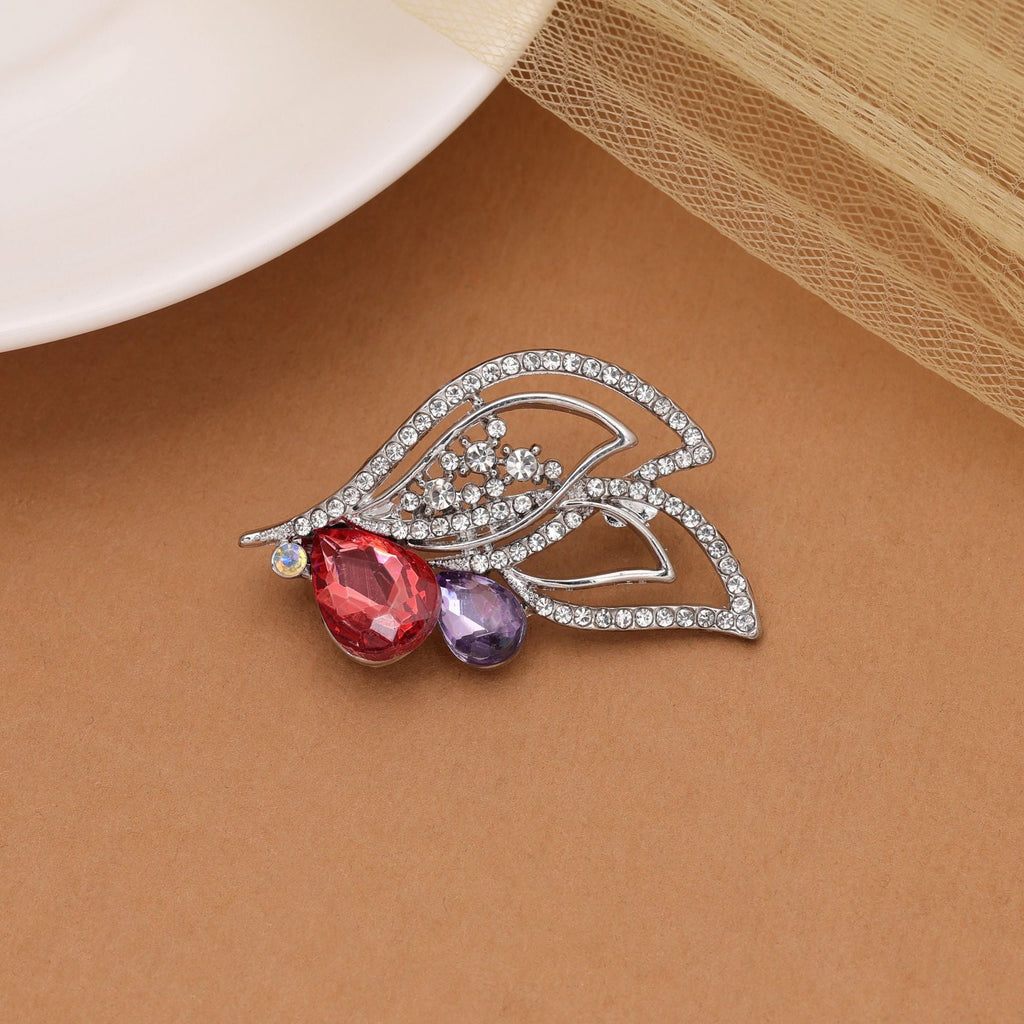 Multi Color Leaf Design Brooch Modern Fashion Look