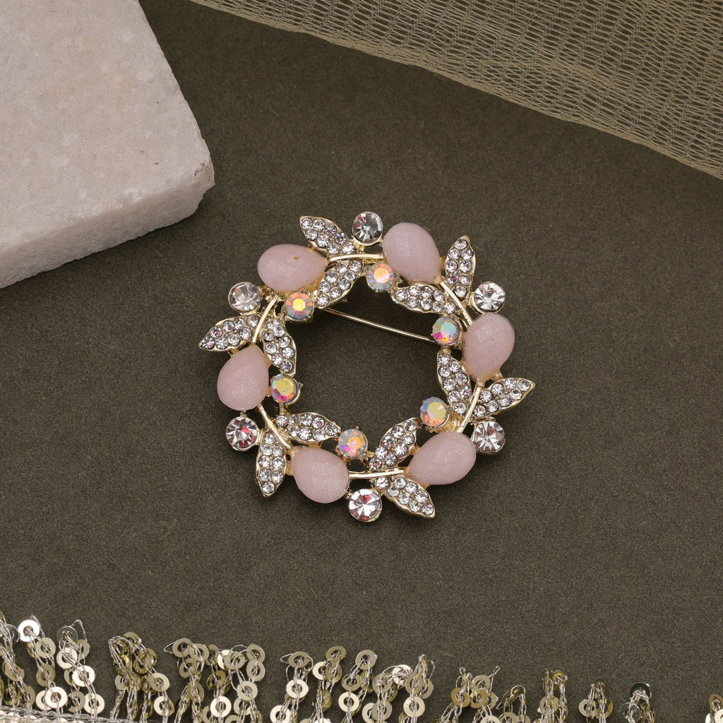 Light Pink Color Floral Design Brooch Designer Appeal