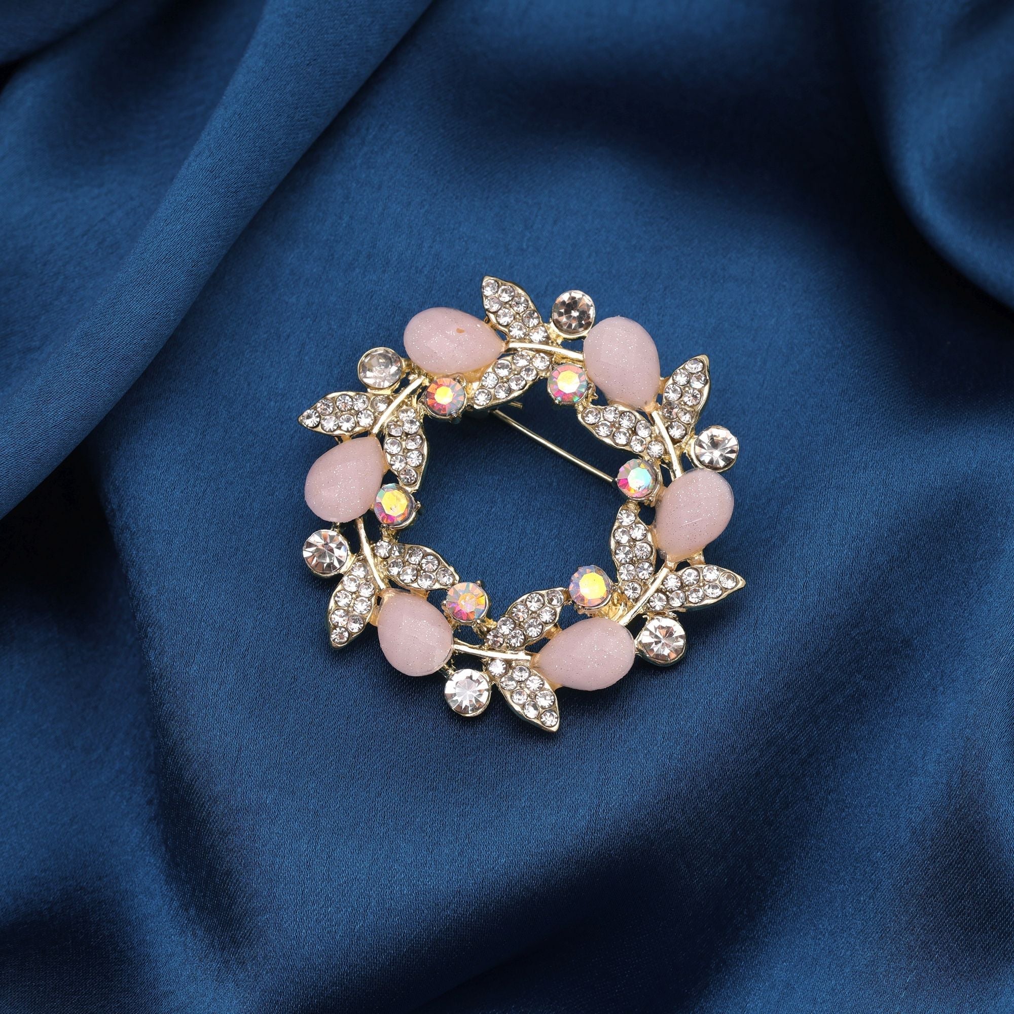 Light Pink Color Floral Design Brooch Designer Appeal