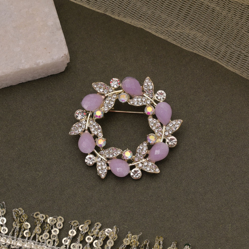 Lavender Color Floral Design Brooch Stylish Fashion