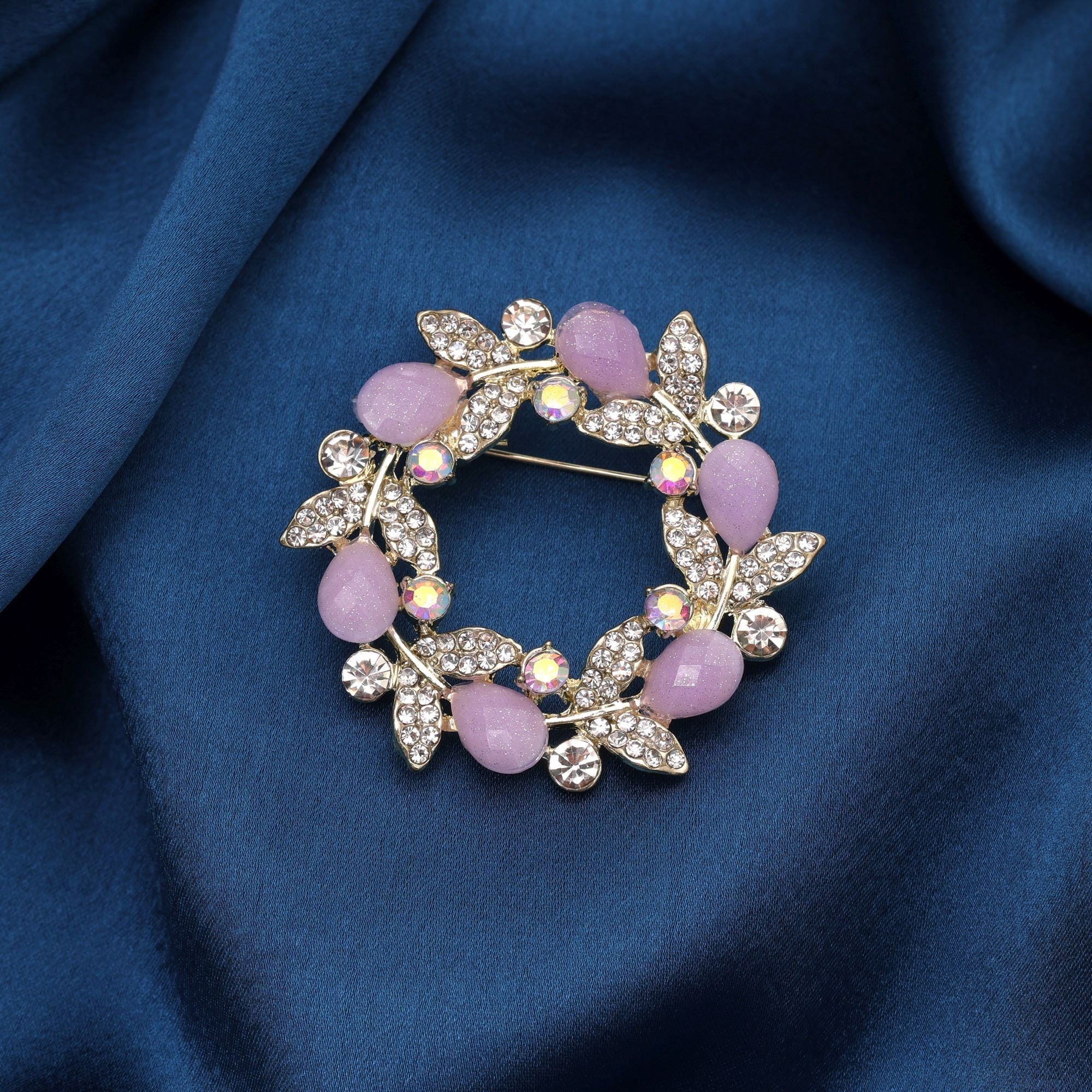 Lavender Color Floral Design Brooch Stylish Fashion