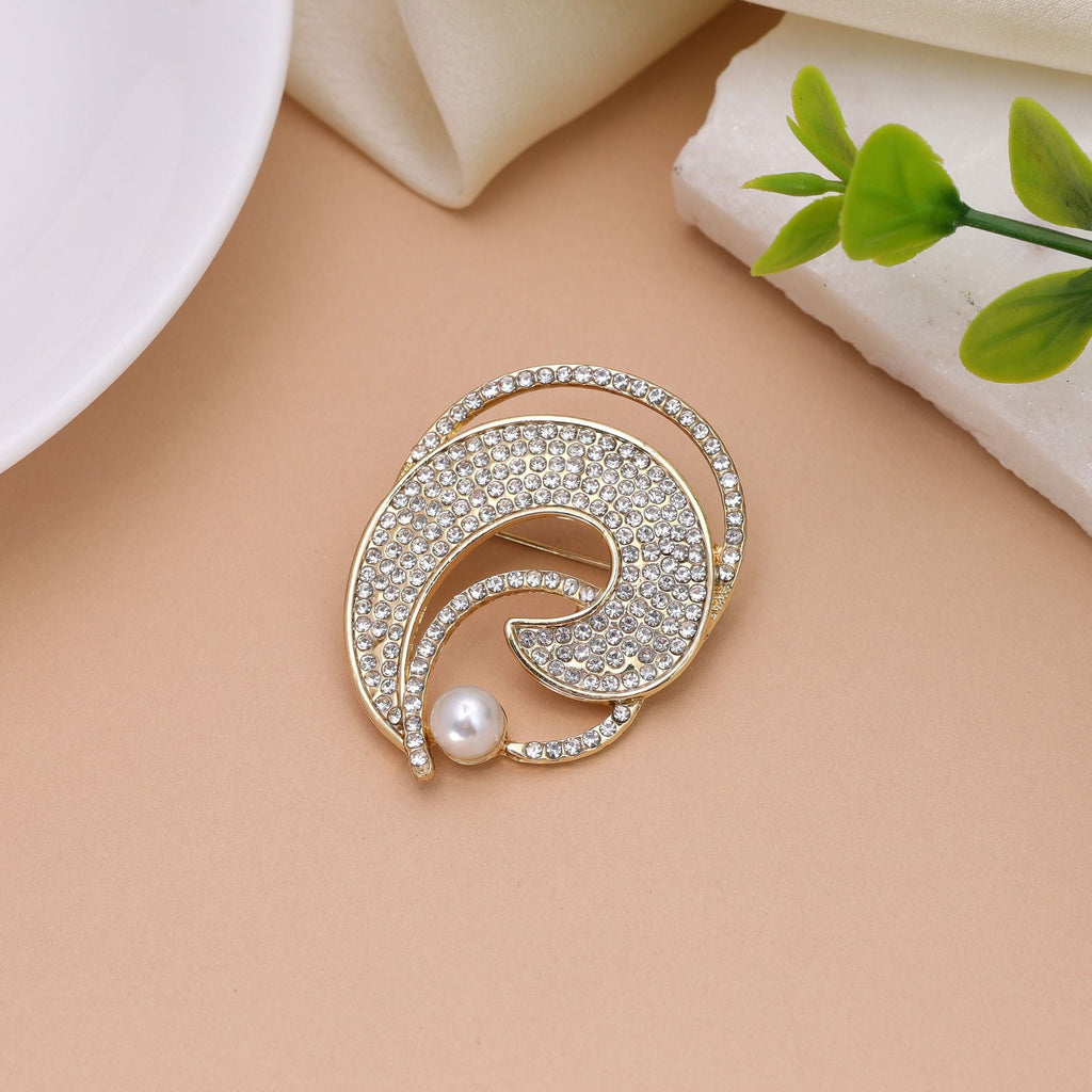 White Color Floral Design Brooch Classic Fashion