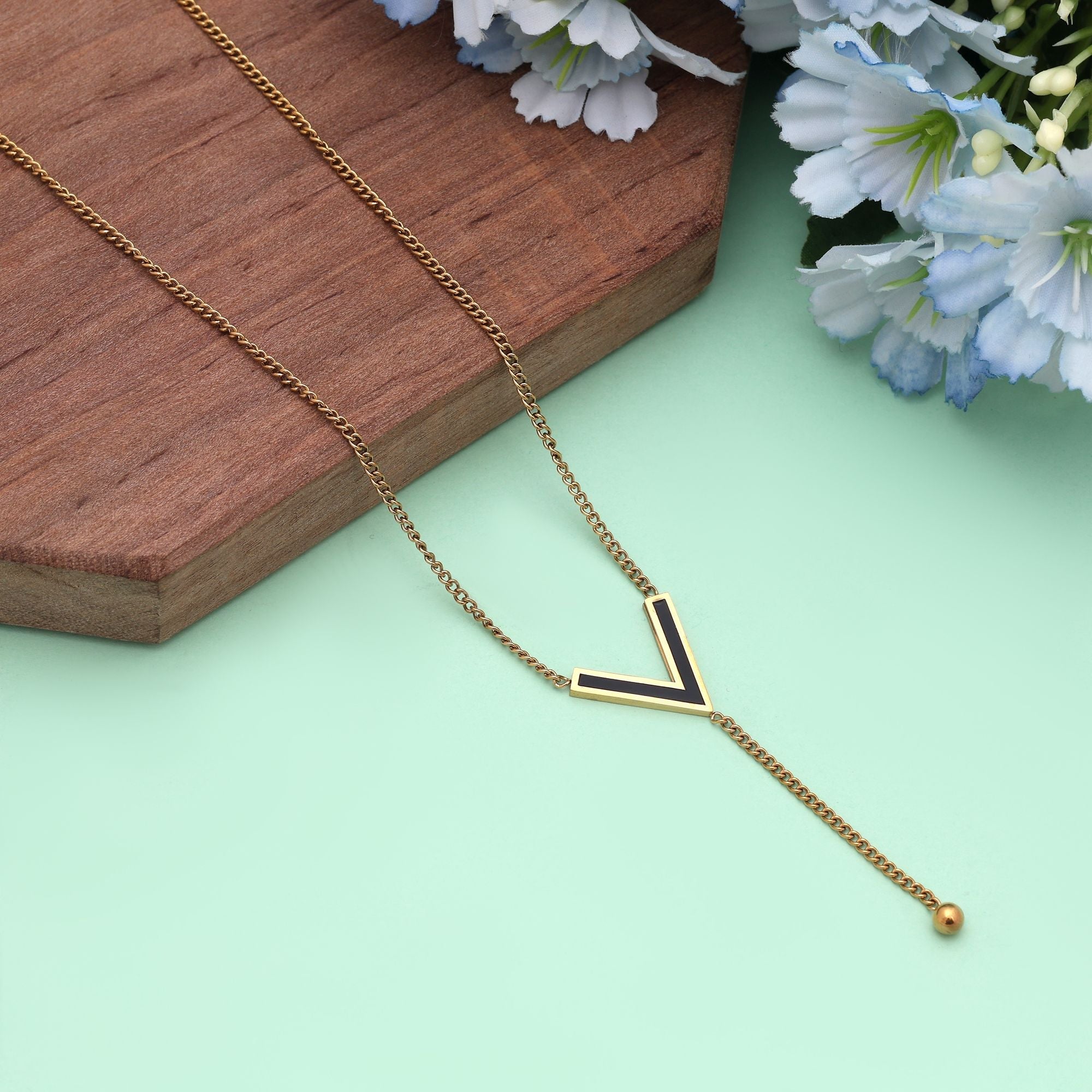 Black Color Stainless Steel Anti Tarnish Necklace