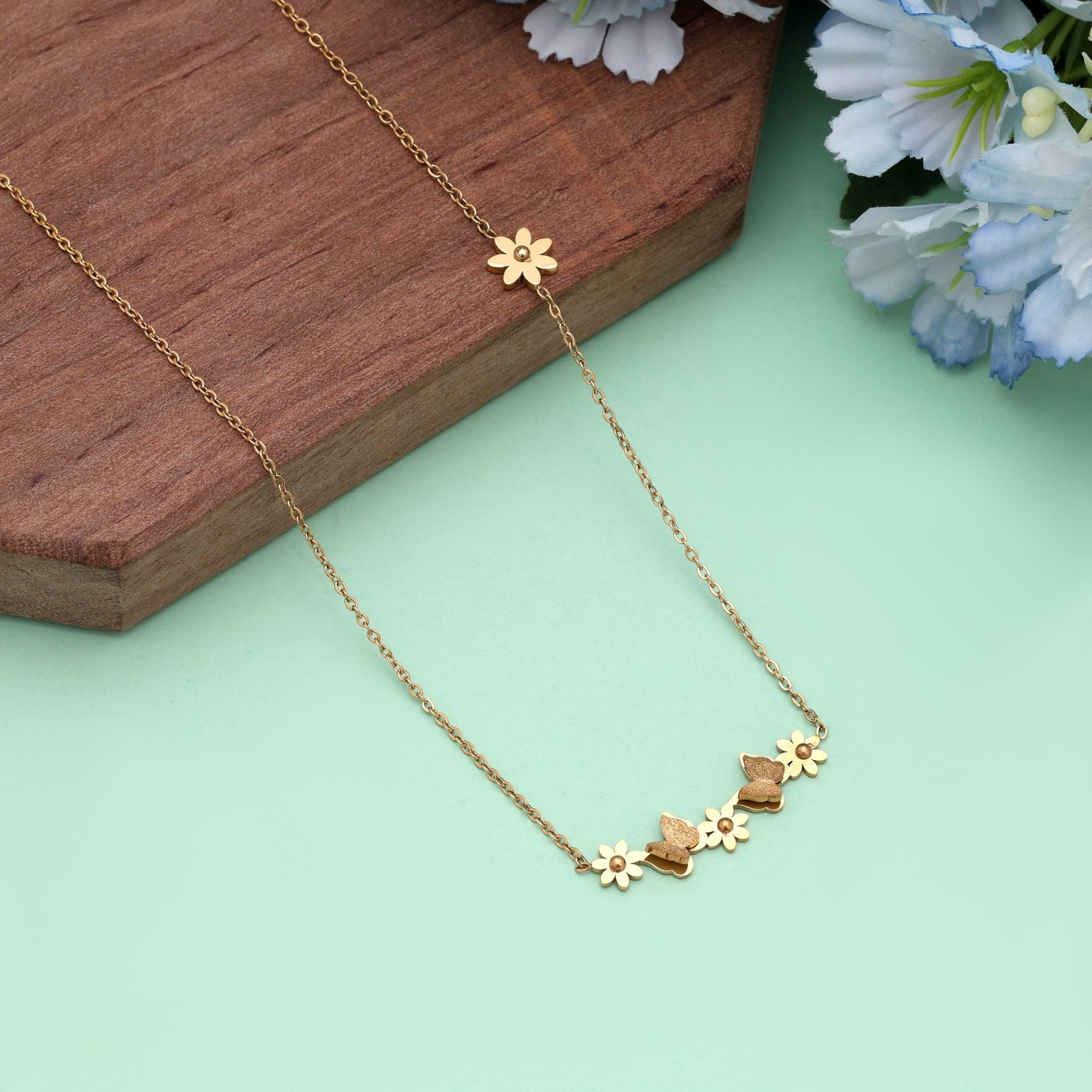 Gold Color Stainless Steel Anti Tarnish Necklace