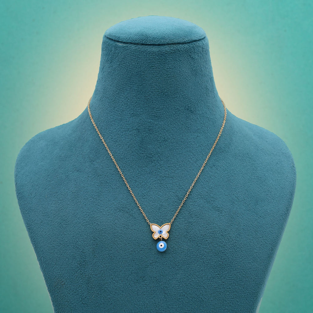 Blue Color Evil Eye Anti Tarnish Necklace
