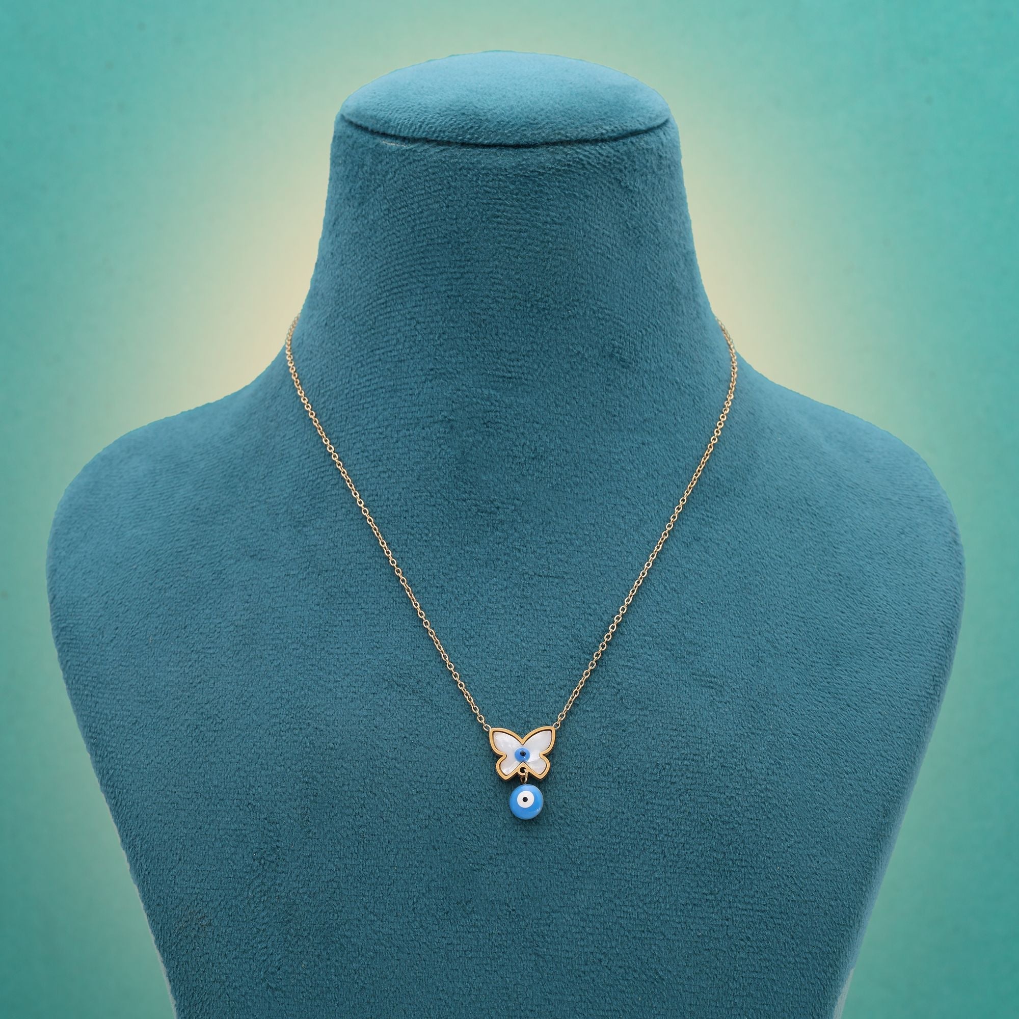 Blue Color Evil Eye Anti Tarnish Necklace