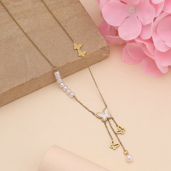 White Color Stainless Steel Anti Tarnish Necklace