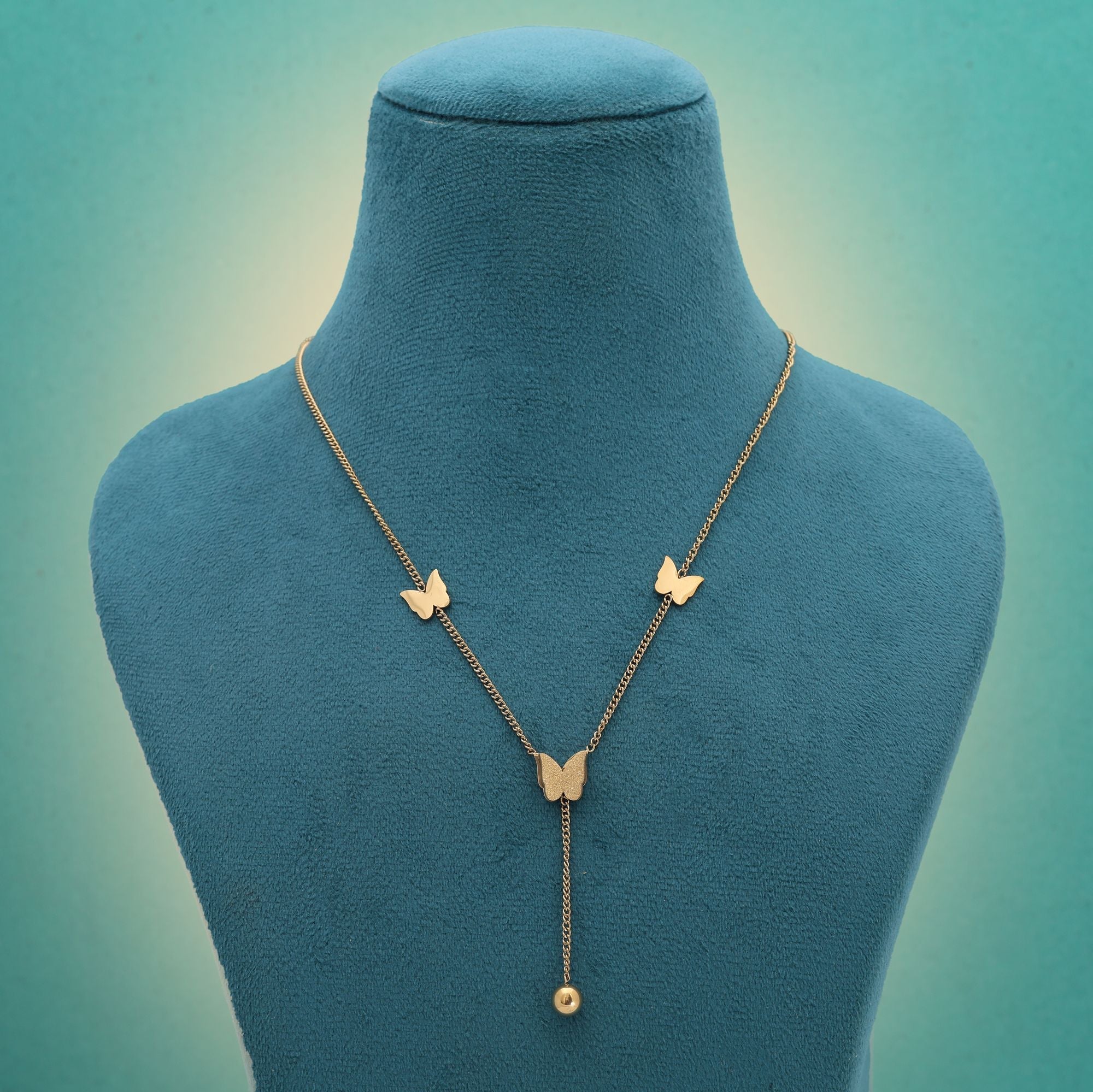 Gold Color Butterfly Design Anti Tarnish Necklace