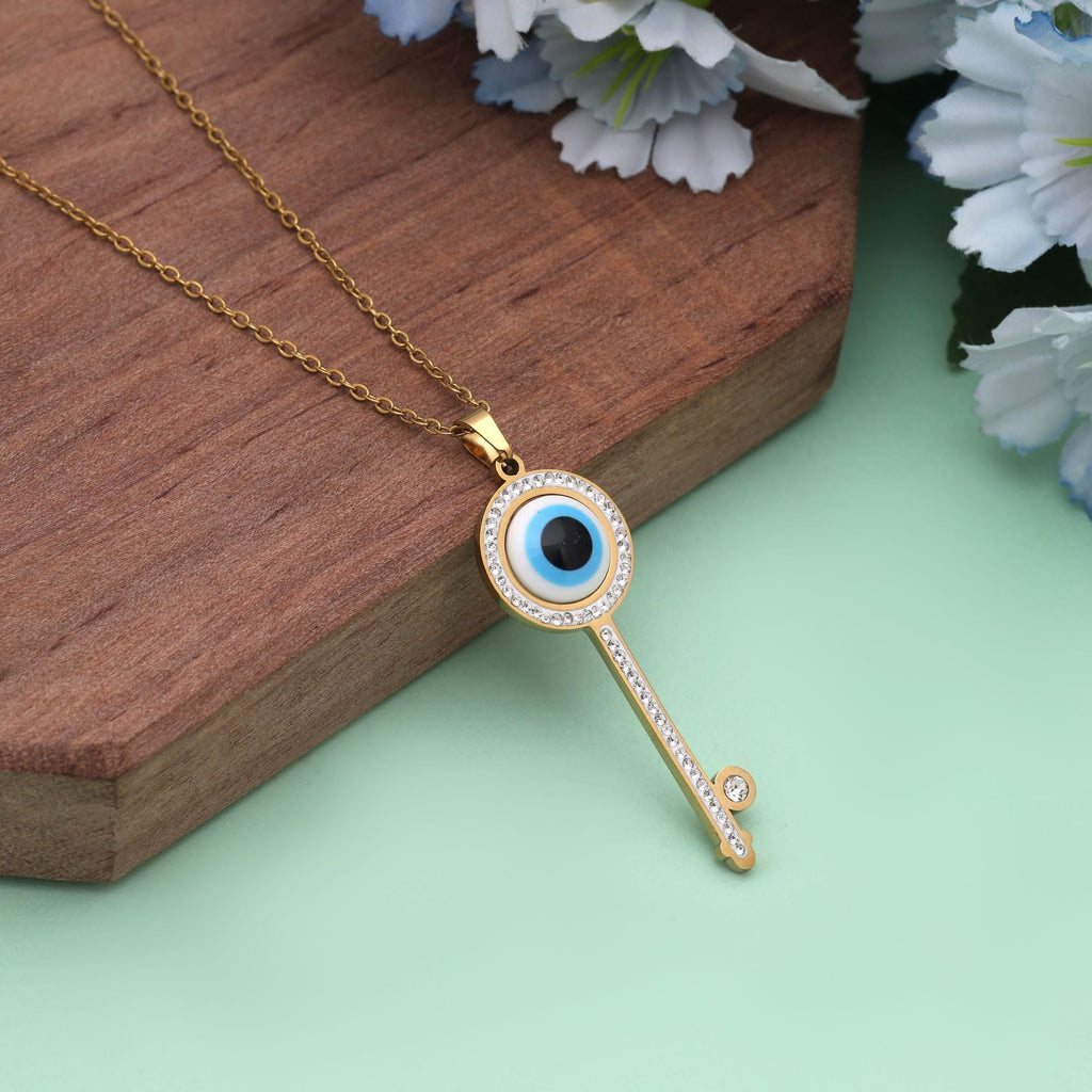 Blue Color Evil Eye Anti Tarnish Necklace