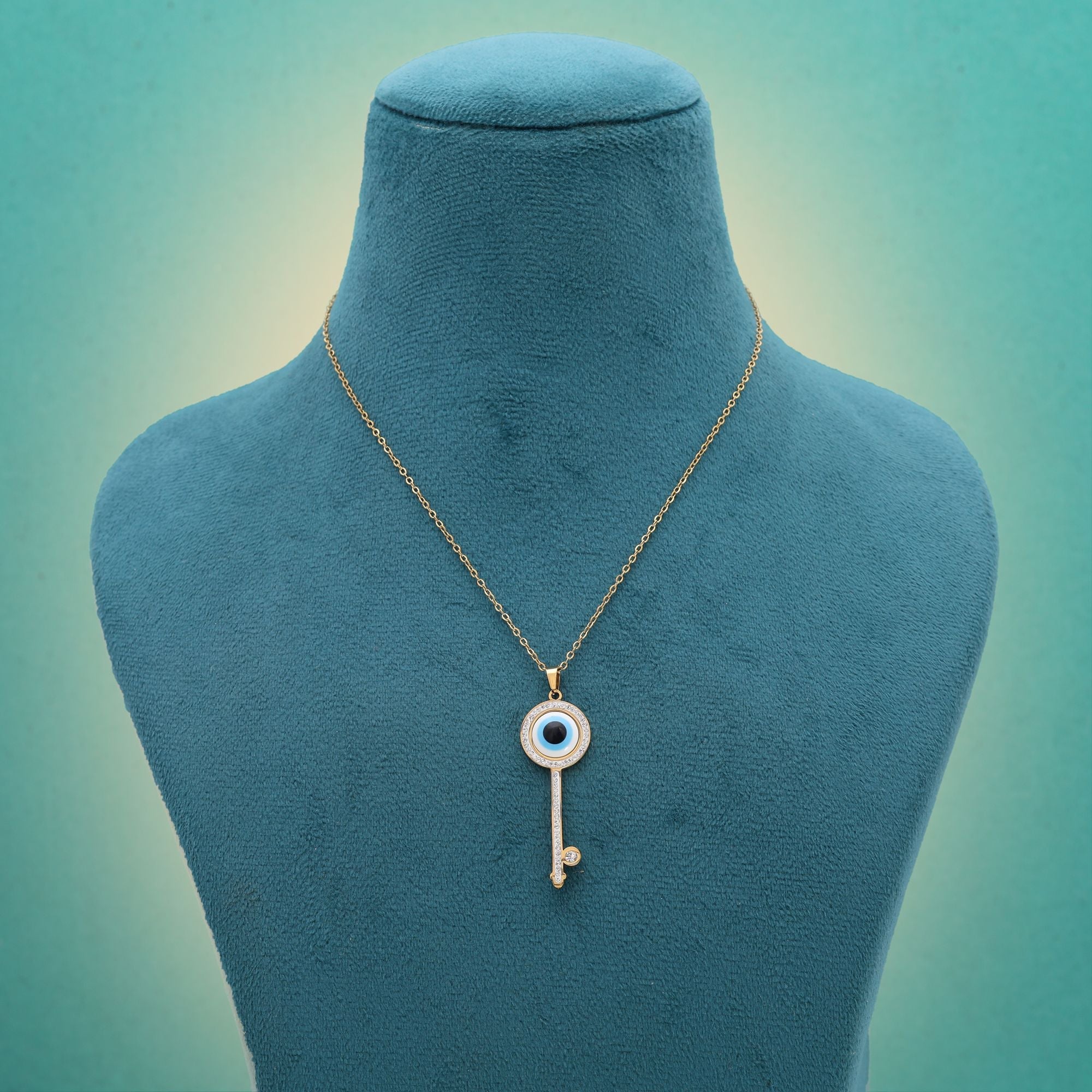 Blue Color Evil Eye Anti Tarnish Necklace