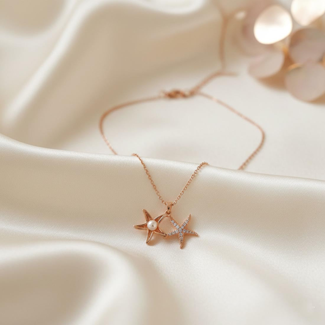 Rose Gold Anti Tarnish Necklace Set