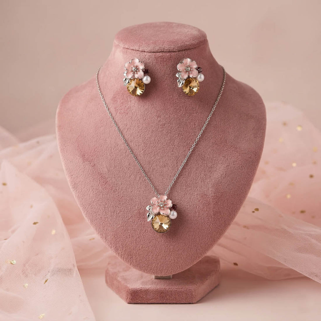 Gold Color Anti Tarnish Necklace Set Premium Jewelry
