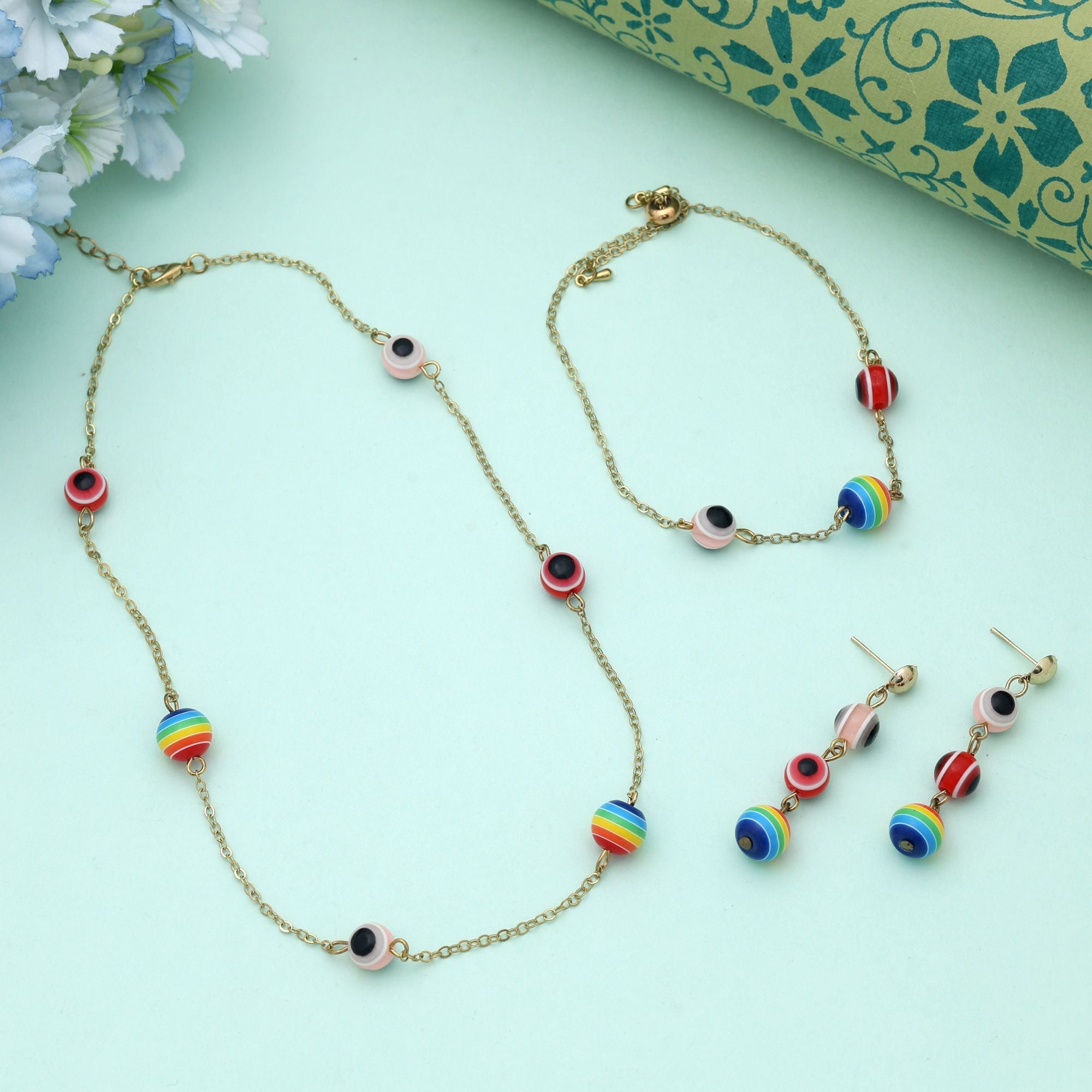 Multi Color Anti Tarnish Necklace Set Vibrant Fashion