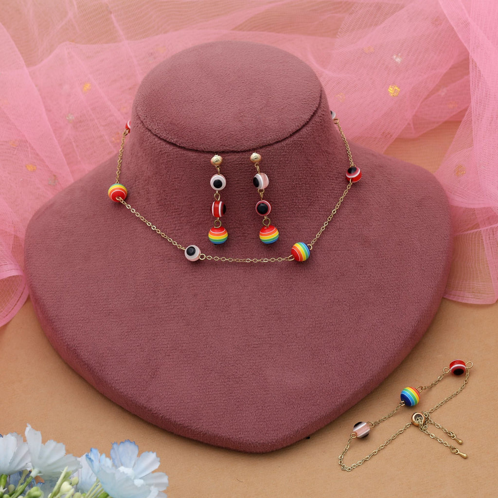 Multi Color Anti Tarnish Necklace Set Vibrant Fashion