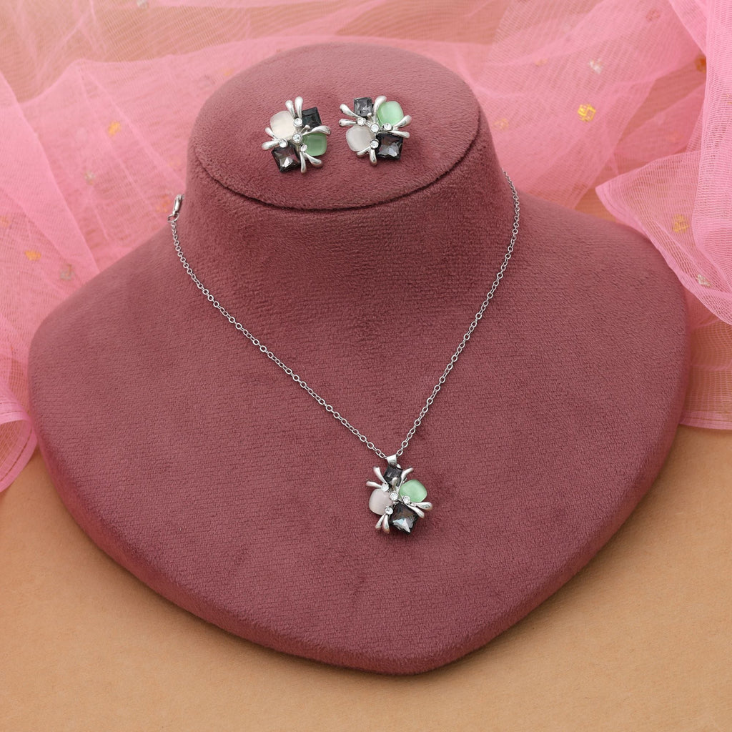 Black Color Anti Tarnish Necklace Set Bold Statement