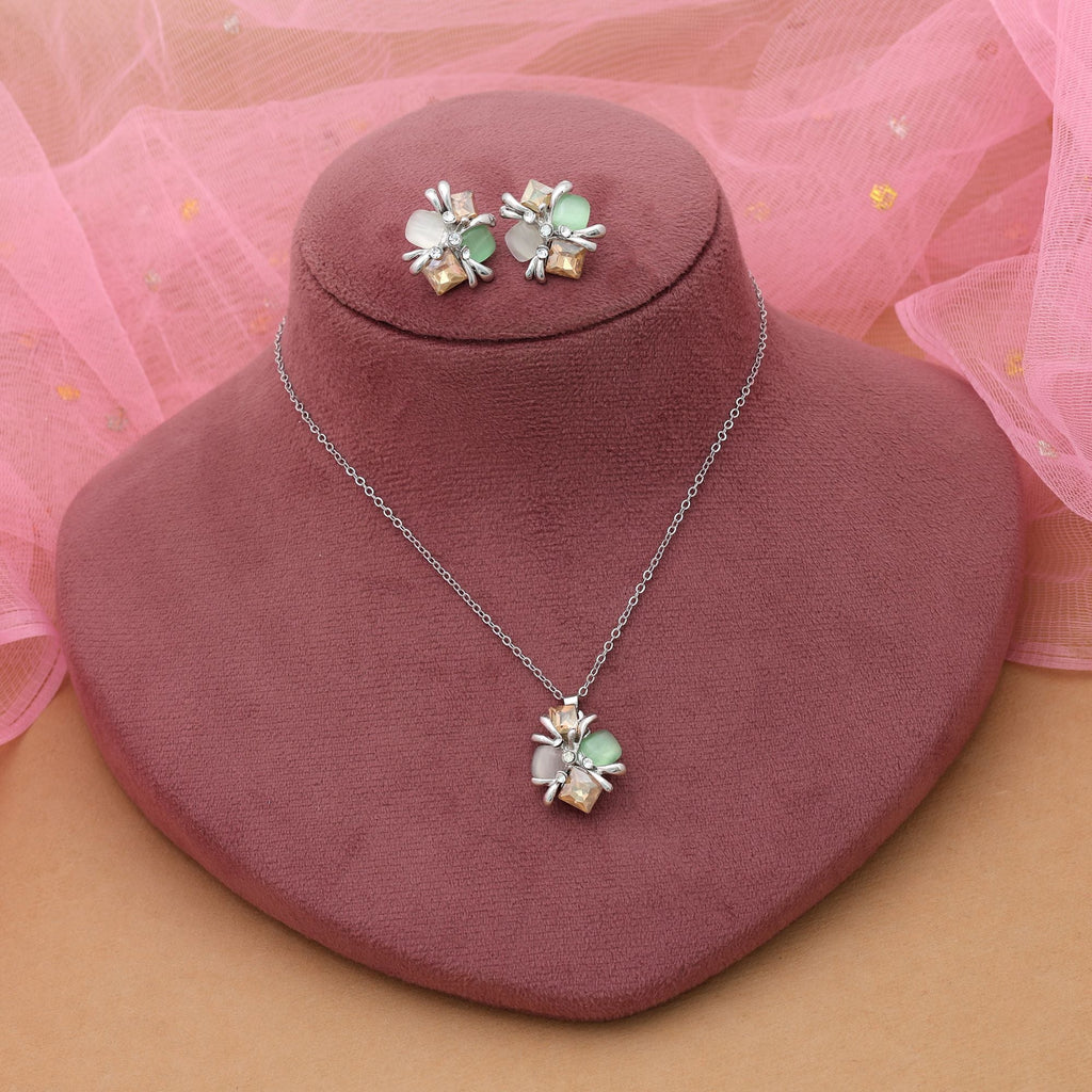 Multi Color Anti Tarnish Necklace Set Festive Fashion