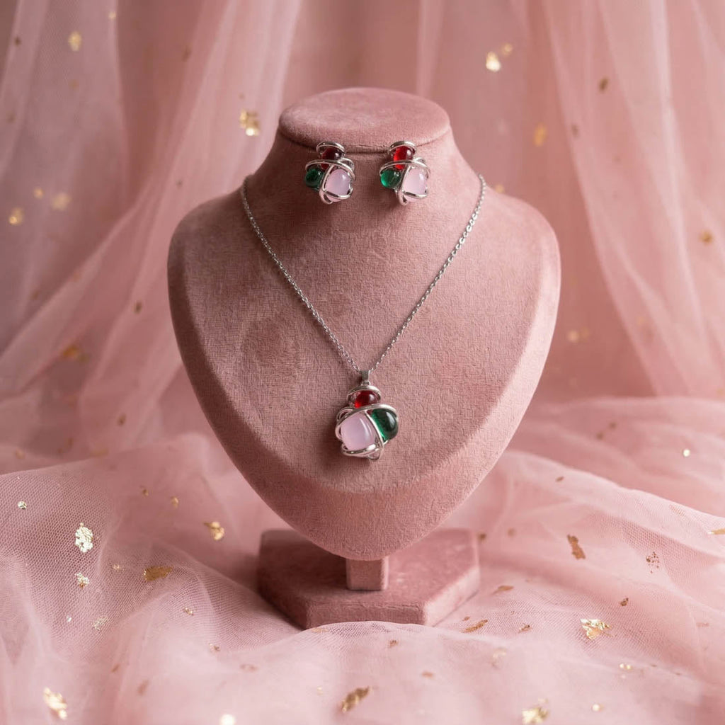 Multi Color Anti Tarnish Necklace Set Ethnic Fashion