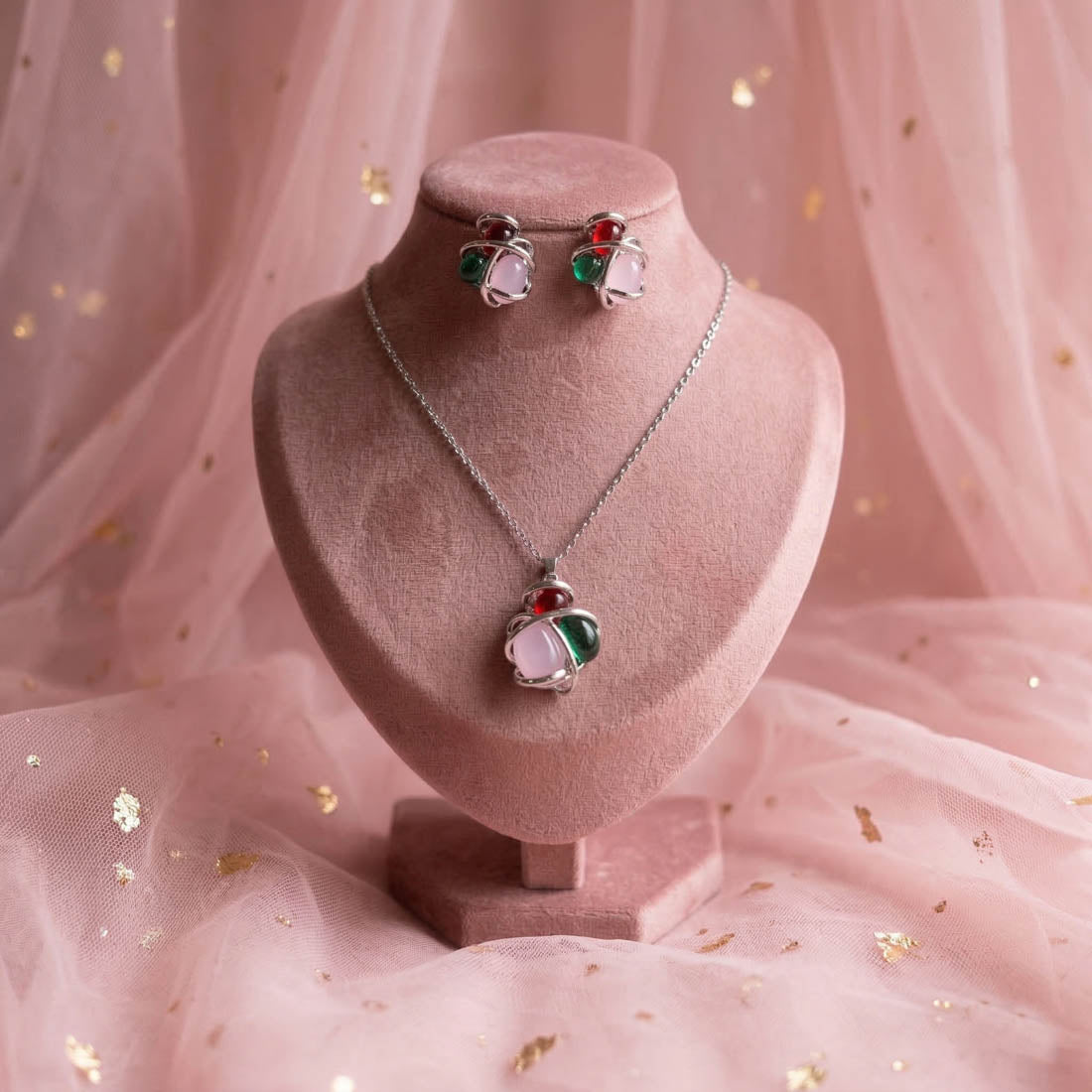 Multi Color Anti Tarnish Necklace Set Ethnic Fashion