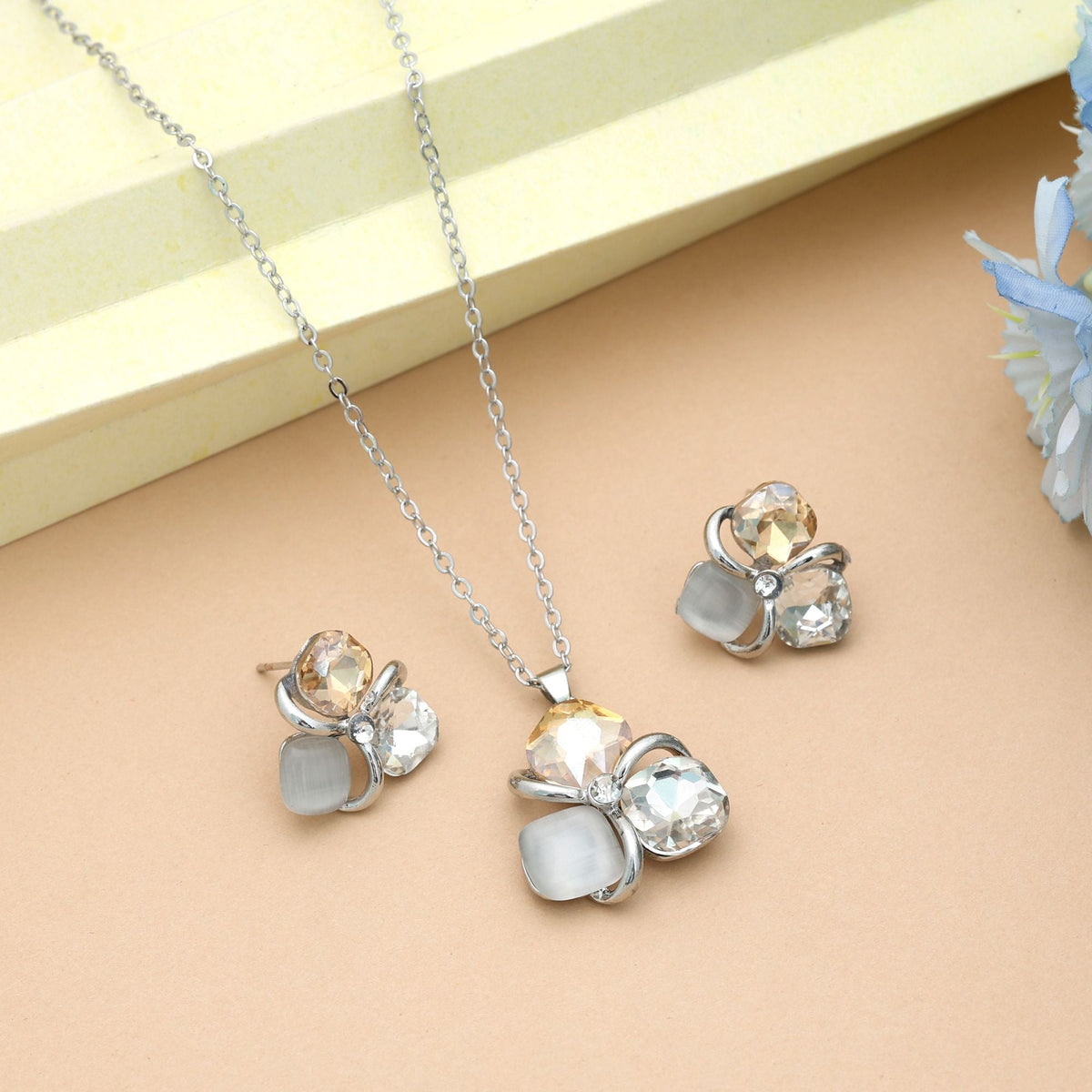 Gold Color Anti Tarnish Necklace Set Luxury Shine