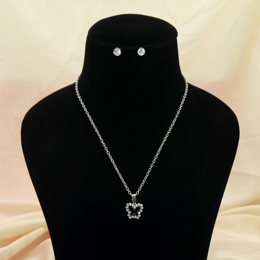 Black Color Anti Tarnish Necklace Set Minimal Daily Wear