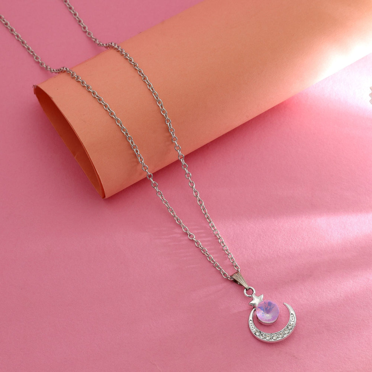 Light Purple Color Anti Tarnish Necklace Elegant Style