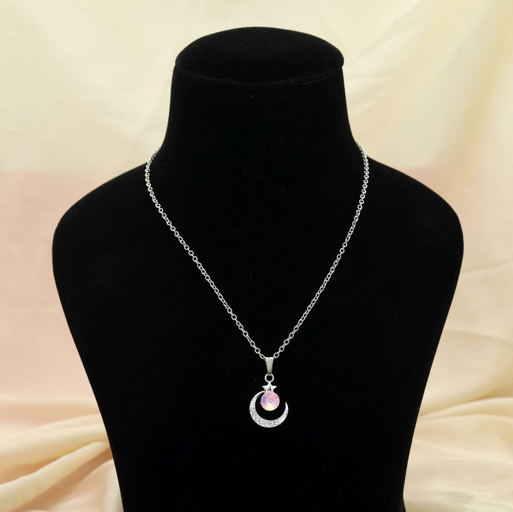 Light Purple Color Anti Tarnish Necklace Elegant Style