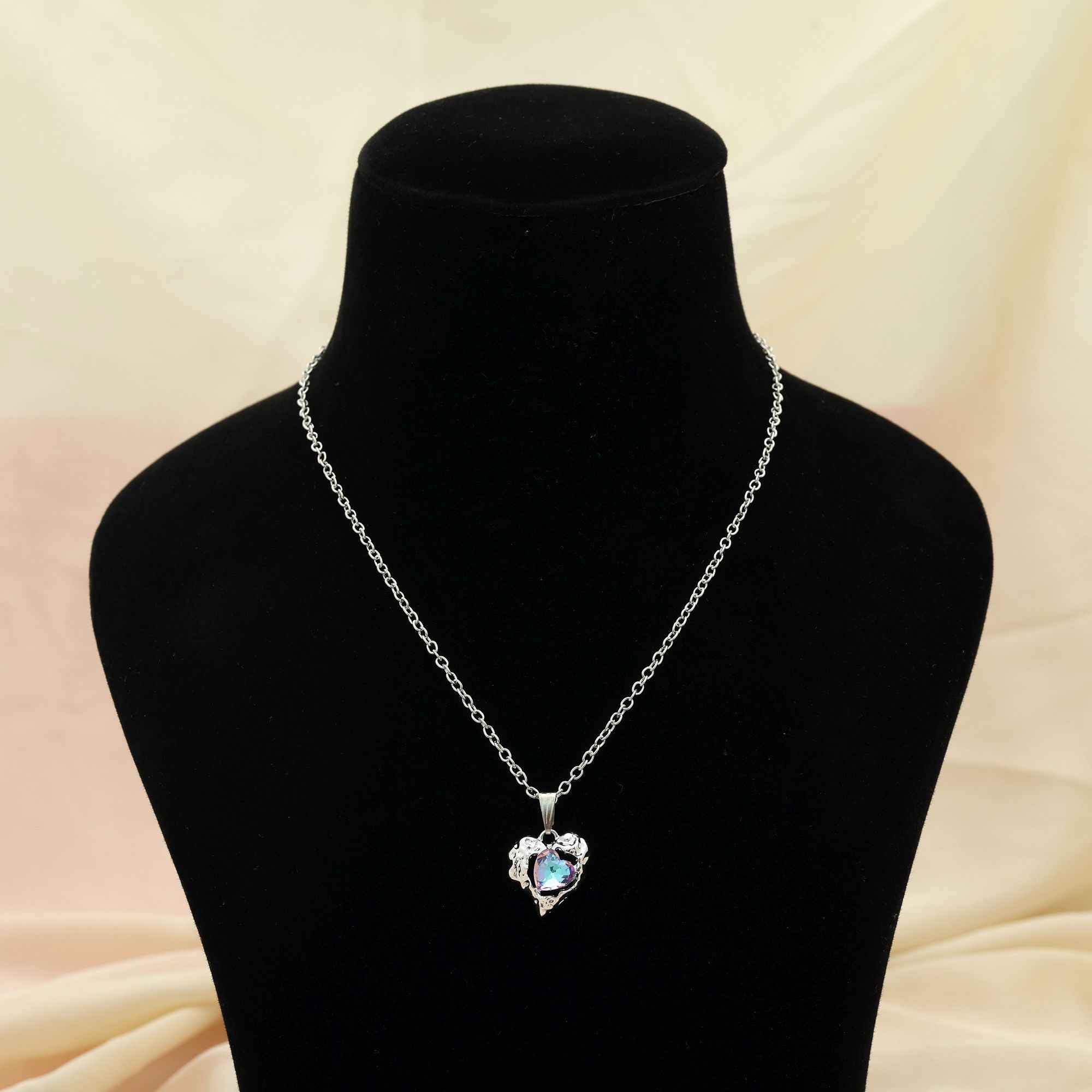 Multi Color Heart Shape Anti Tarnish Necklace Trendy Design