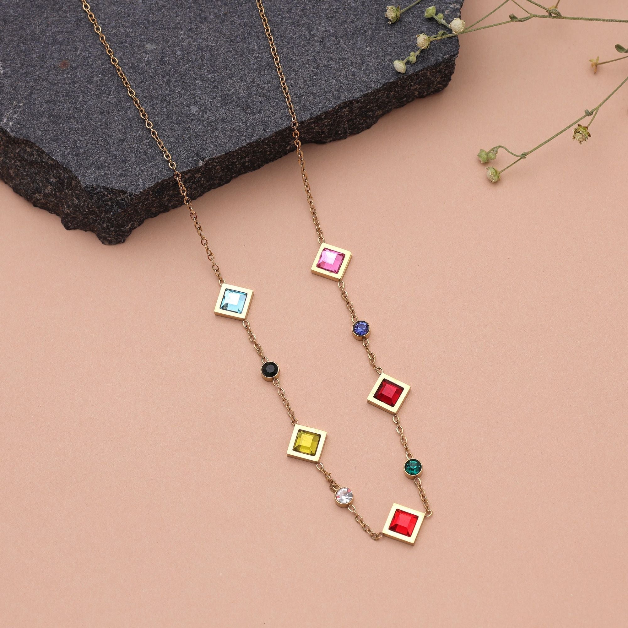 Multi Color Artistic Anti Tarnish Necklace