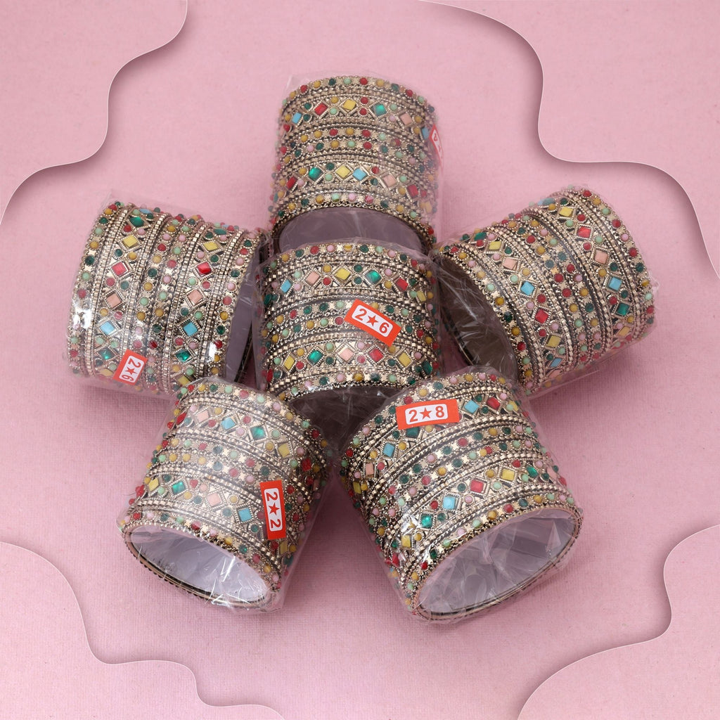 Vibrant Multi Color 6 Set Of Bangles Combo For Ethnic And Modern Outfits