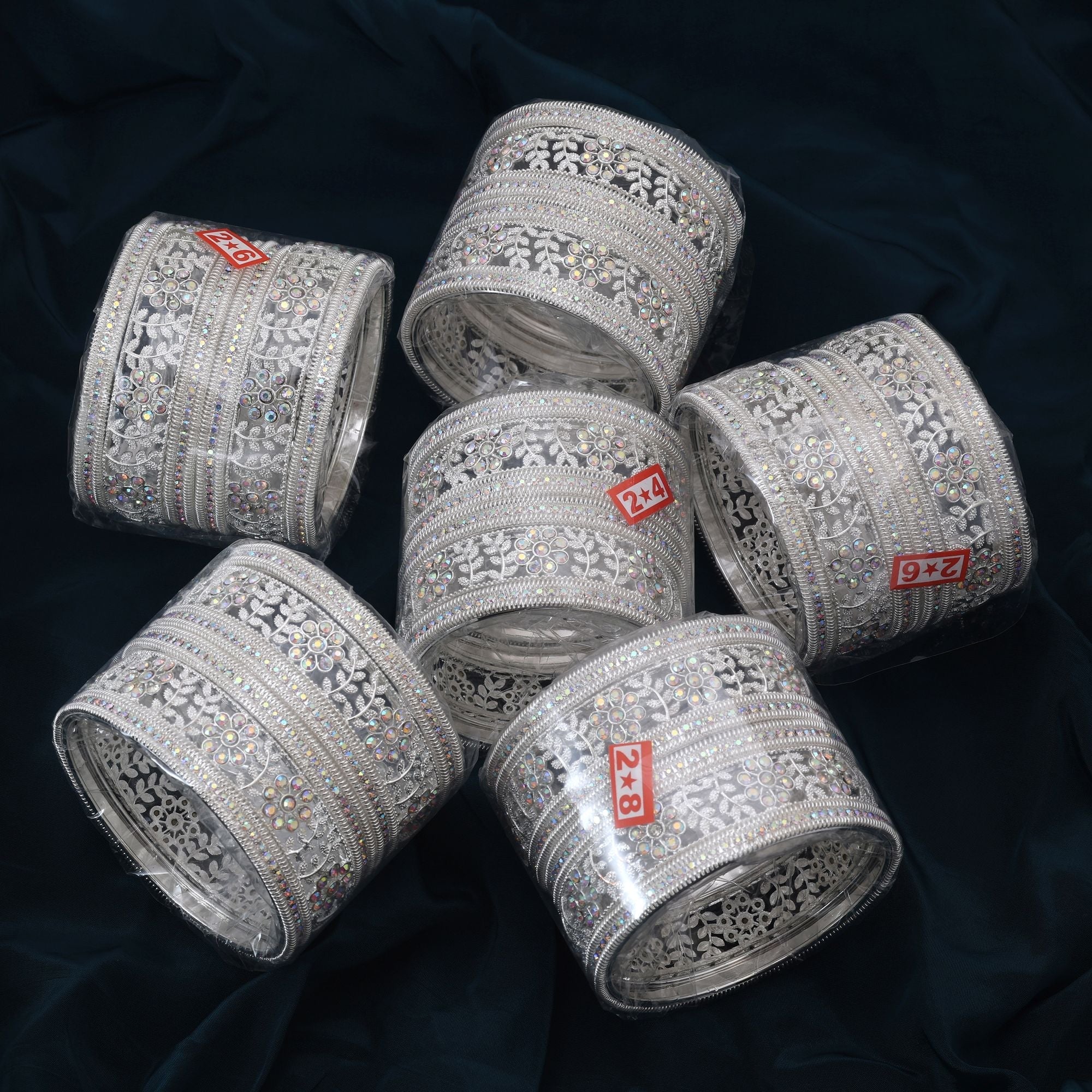 Trendy Silver Color 6 Set Of Bangles Combo Perfect For Women’S Fashion Jewelry
